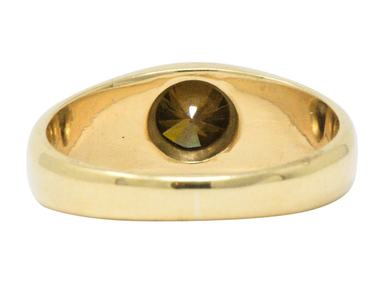 Handsome .65 CTS Brown Diamond & 18K Gold Unisex Ring Wilson's Estate Jewelry