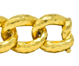 Henry Dunay Vintage 18 Karat Yellow Gold Hammered Curb Link Bracelet Circa 1980 - Wilson's Estate Jewelry