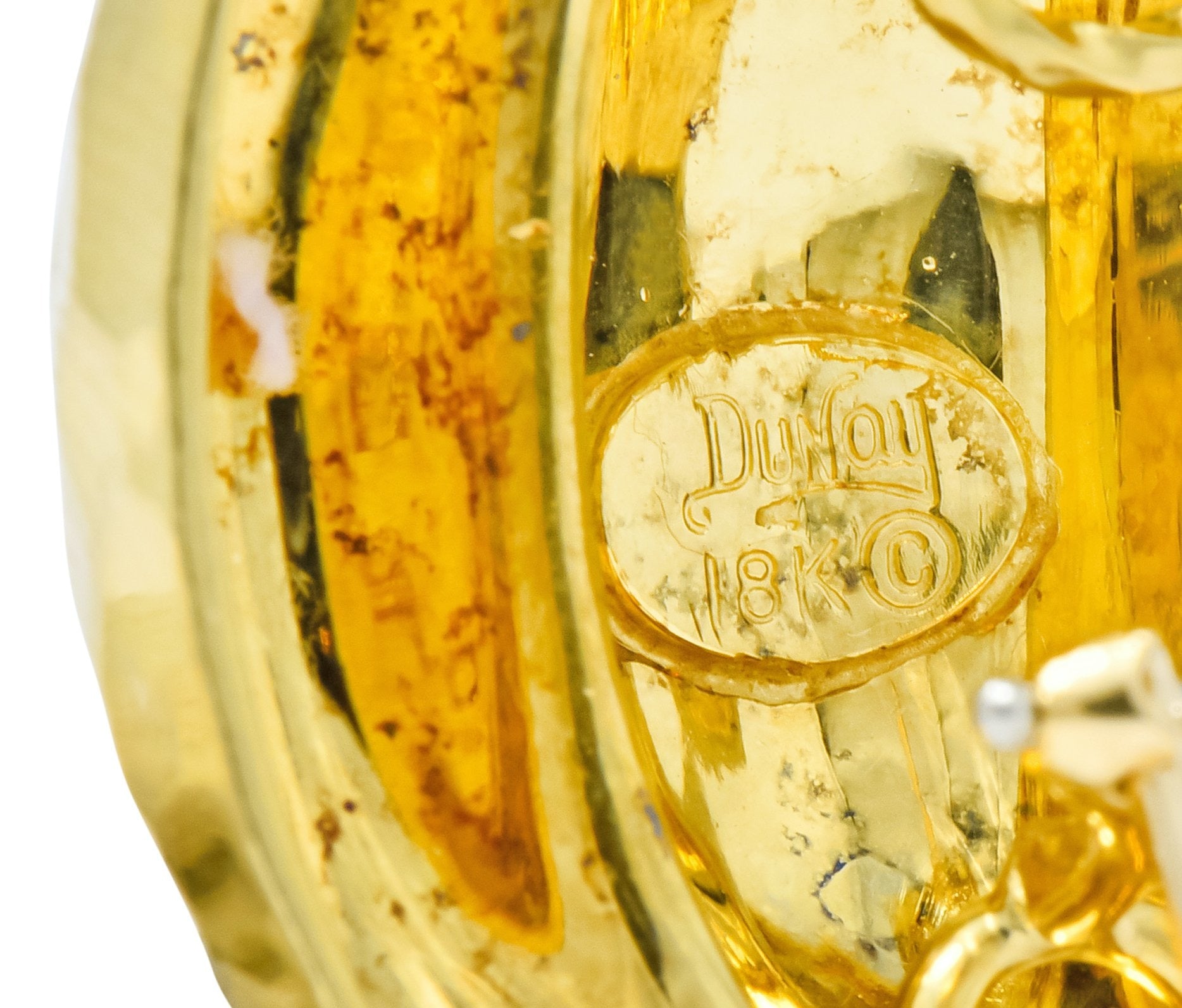 Henry Dunay Vintage 18 Karat Yellow Gold Hammered Statement Earrings Circa 1980 - Wilson's Estate Jewelry