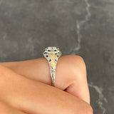 Bud & Blossom Art Deco 0.42 CTW Diamond 14 Karat Tri-Colored Gold Vintage Engagement Ring Wilson's Estate Jewelry