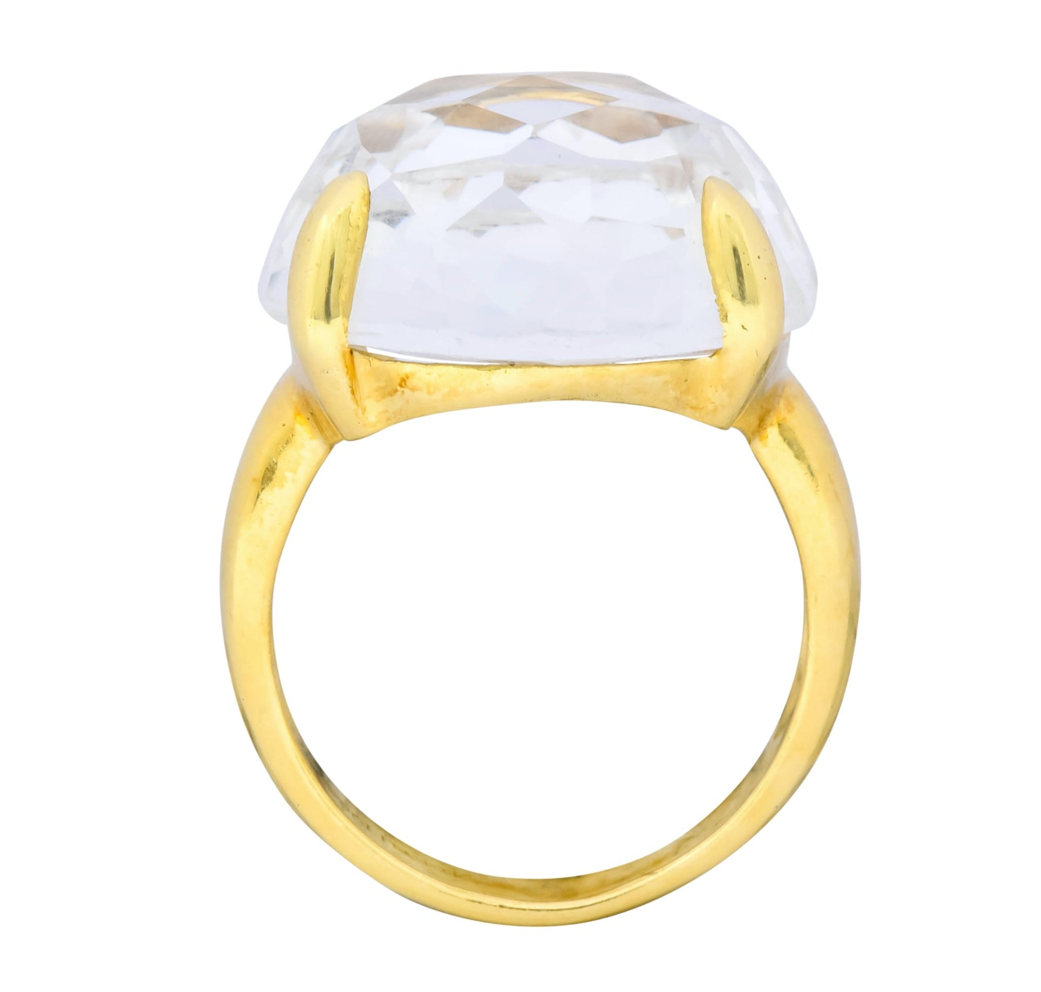 Ippolita Faceted Rock Crystal 18 Karat Gold Cocktail Ring - Wilson's Estate Jewelry