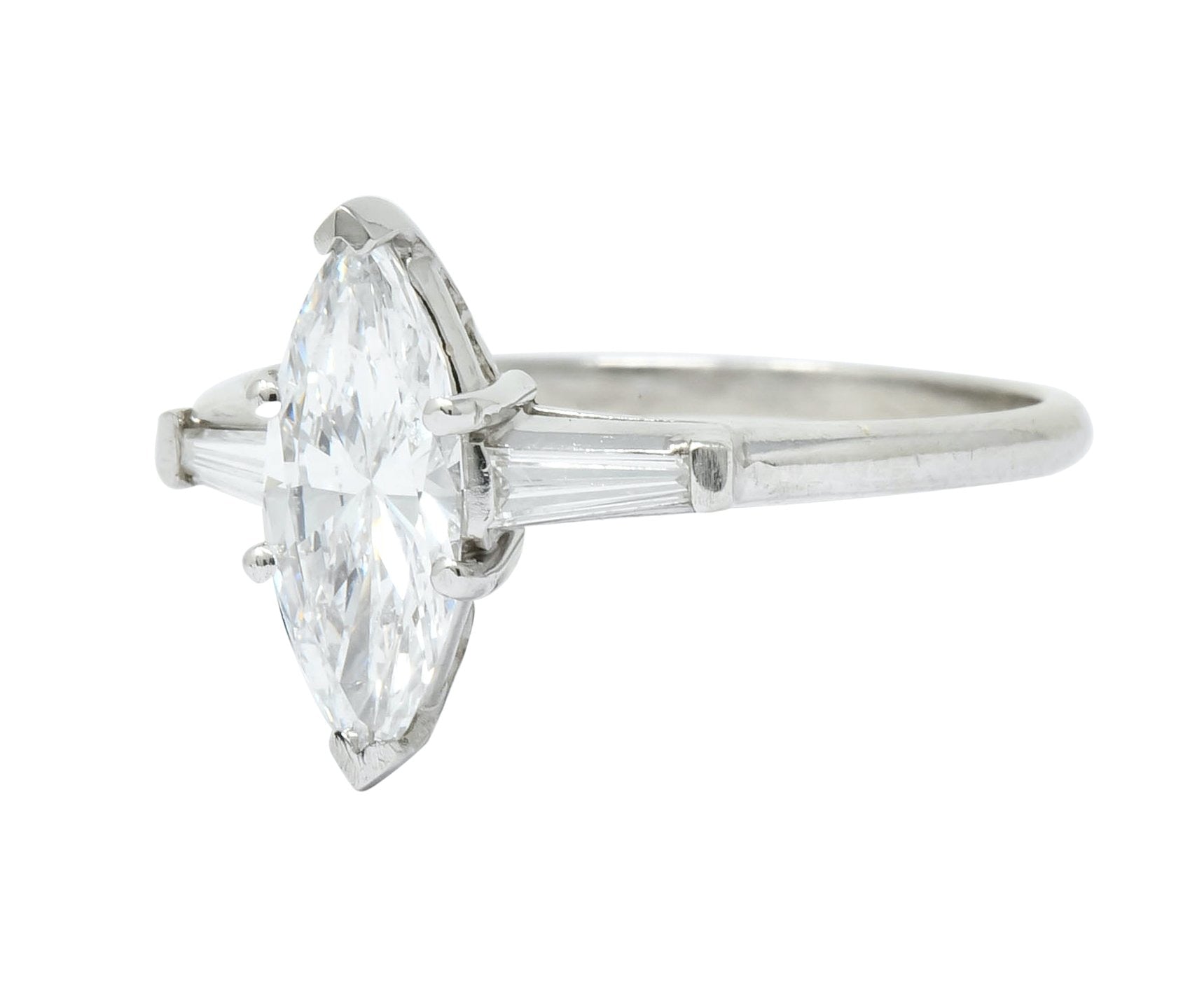 J.E. Caldwell 1.03 CTW Marquise Diamond Platinum Engagement Ring GIA - Wilson's Estate Jewelry