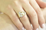 J.E. Caldwell Retro 0.43 CTW Diamond 14 Karat Gold Platinum Buckle Ring Wilson's Estate Jewelry