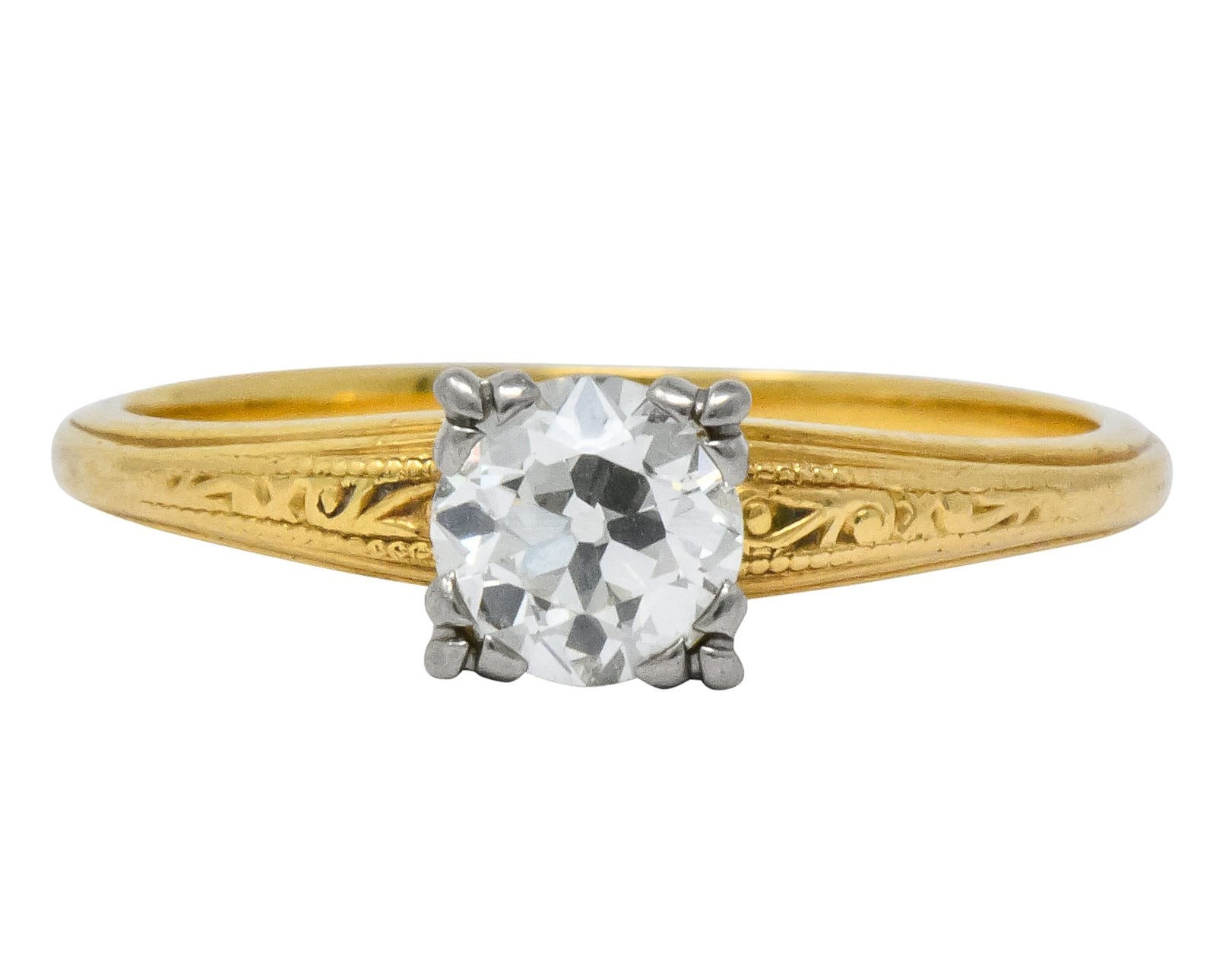 Jabel 1920's 0.90 CTW Diamond 18 Karat Gold Engagement Ring - Wilson's Estate Jewelry