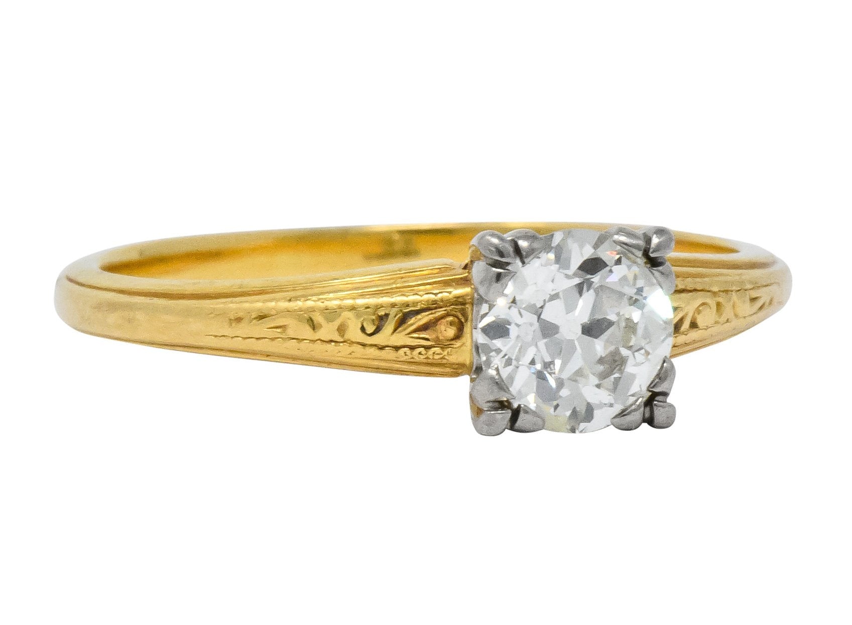 Jabel 1920's 0.90 CTW Diamond 18 Karat Gold Engagement Ring - Wilson's Estate Jewelry