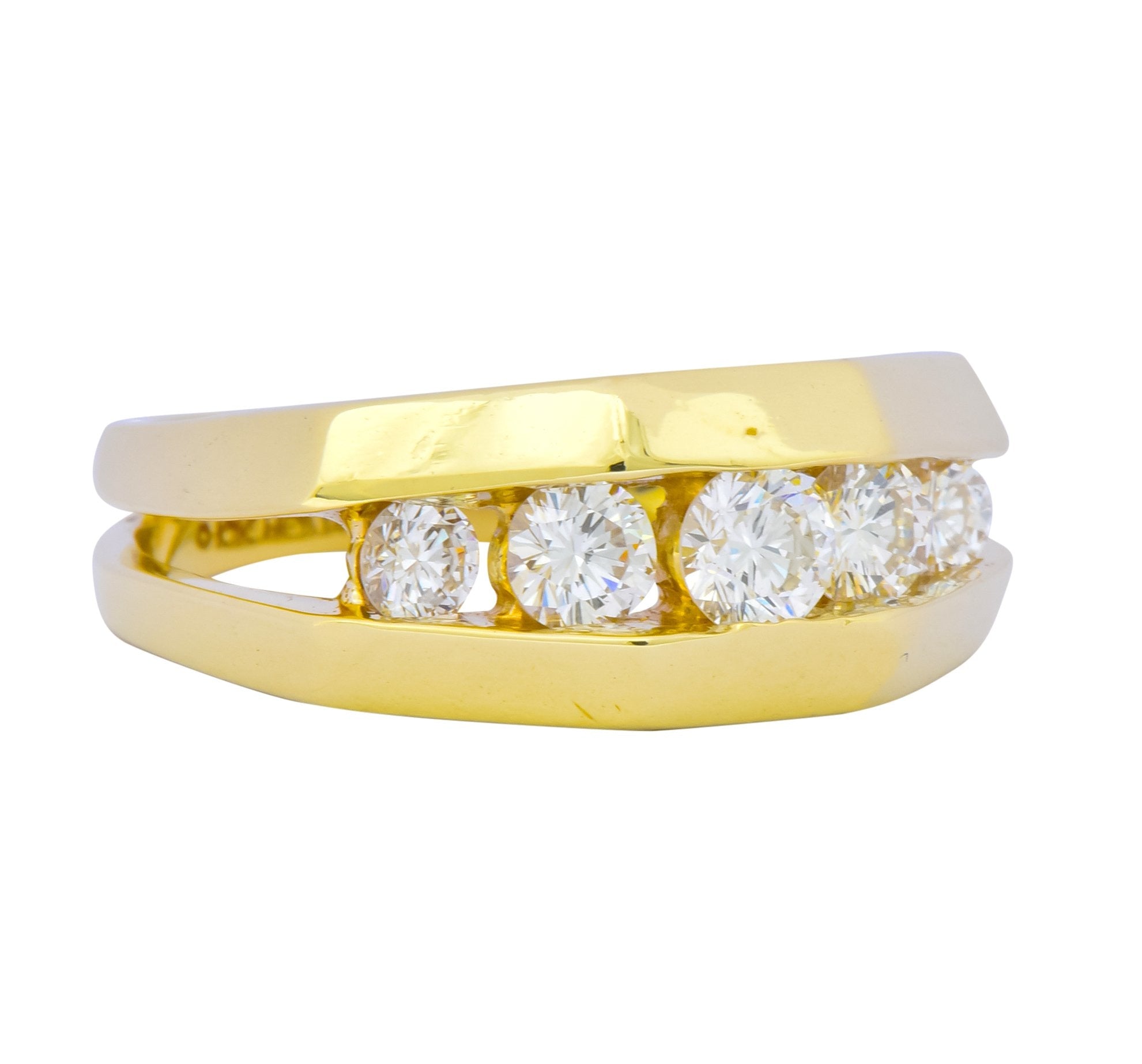 Jose Hess 0.91 CTW Diamond 14 Karat Gold Unisex Band Ring - Wilson's Estate Jewelry