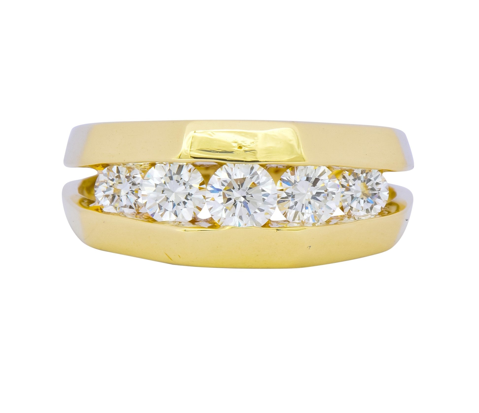 Jose Hess 0.91 CTW Diamond 14 Karat Gold Unisex Band Ring - Wilson's Estate Jewelry