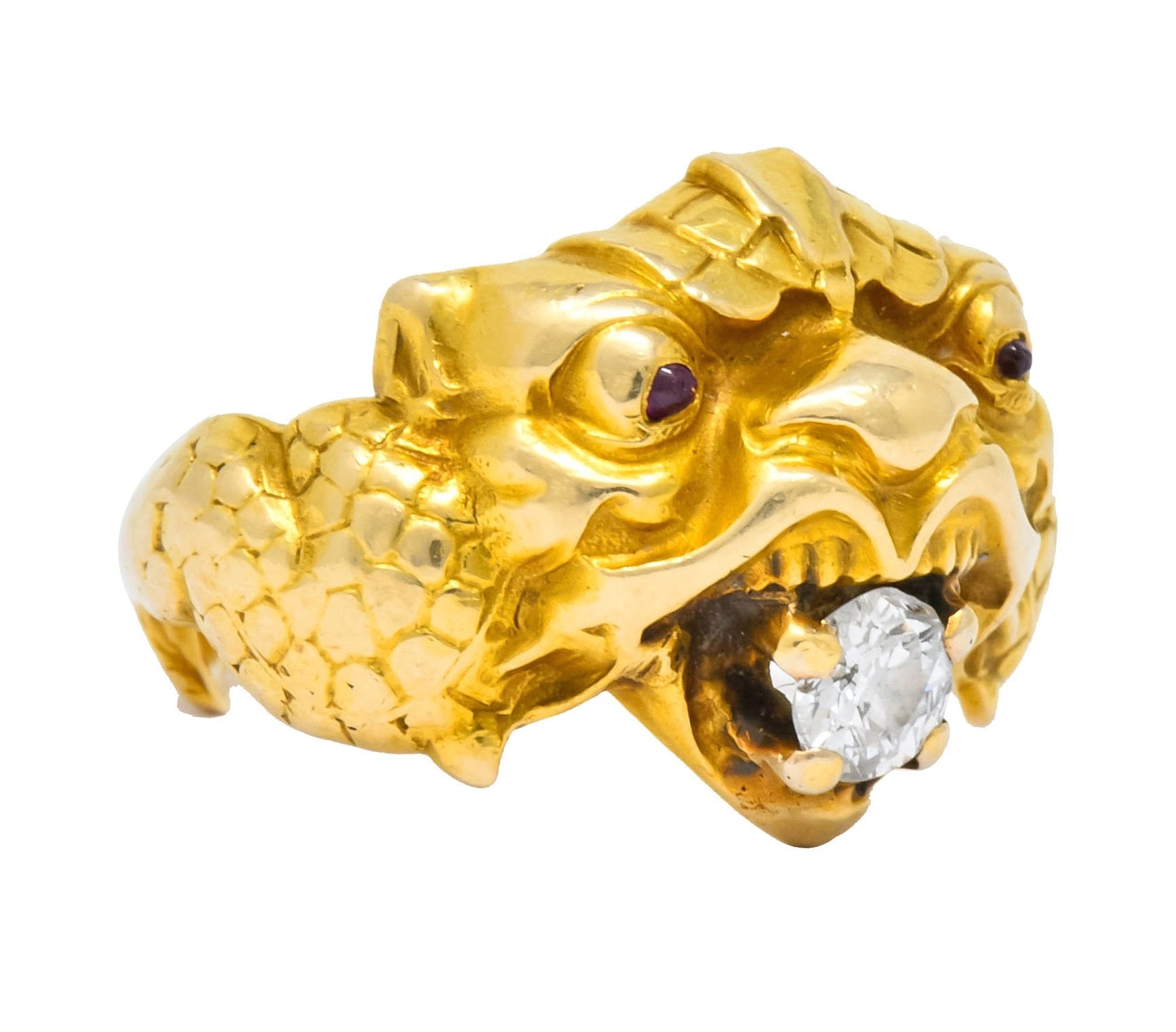 Larter & Sons Art Nouveau Diamond 14 Karat Gold Sea Creature Ring Circa 1890 - Wilson's Estate Jewelry