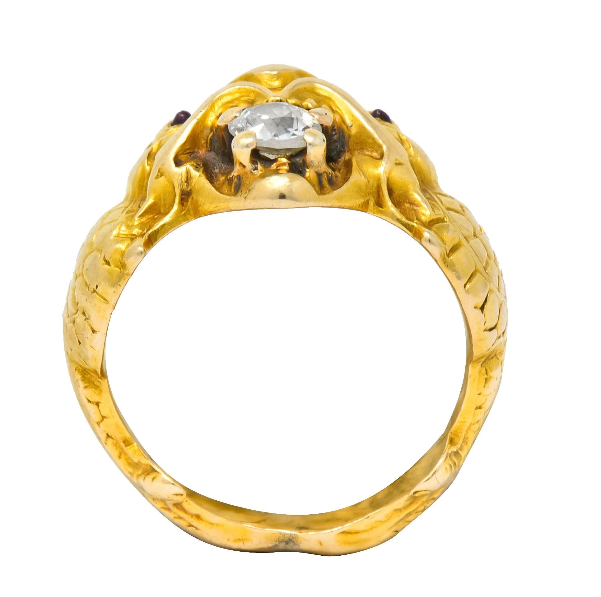 Larter & Sons Art Nouveau Diamond 14 Karat Gold Sea Creature Ring Circa 1890 - Wilson's Estate Jewelry