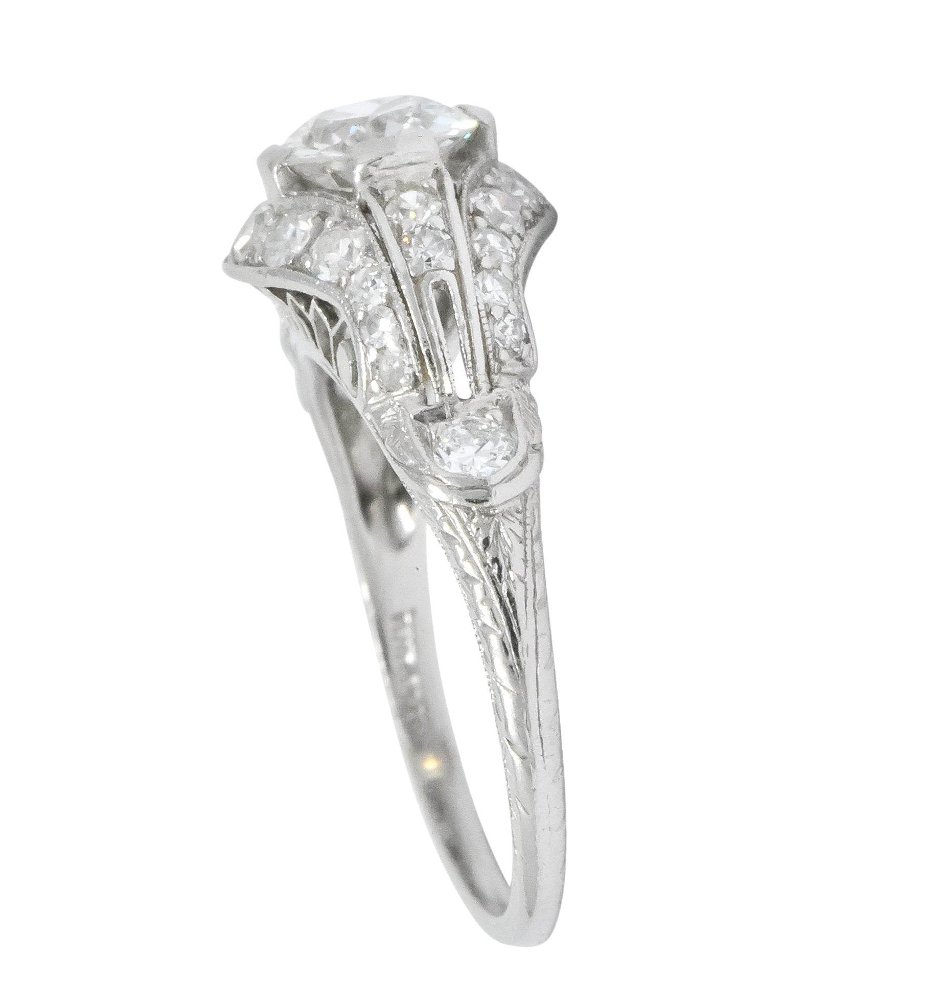 Lovely Edwardian 0.80 CTW Diamond Platinum Engagement Ring - Wilson's Estate Jewelry