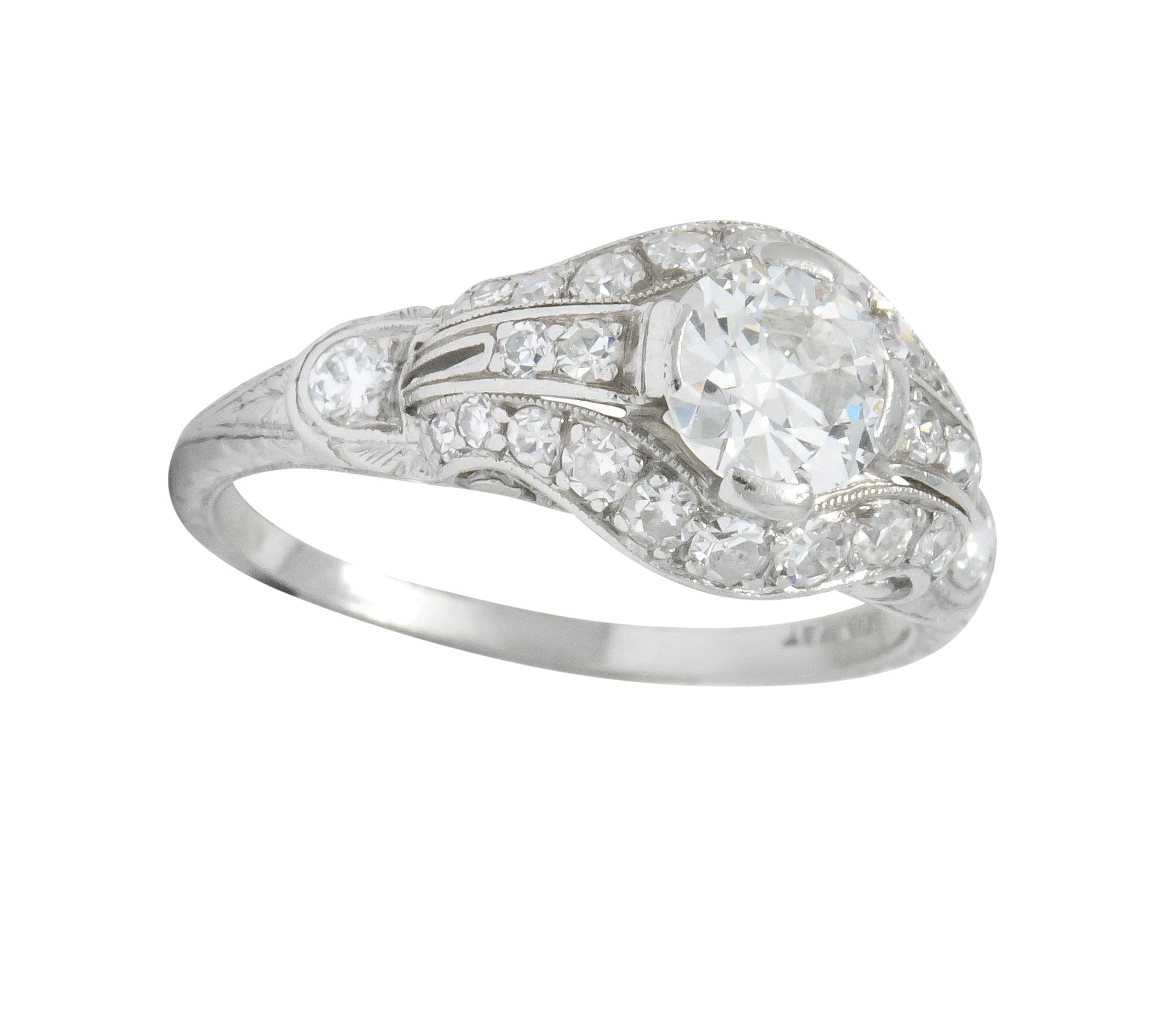 Lovely Edwardian 0.80 CTW Diamond Platinum Engagement Ring - Wilson's Estate Jewelry