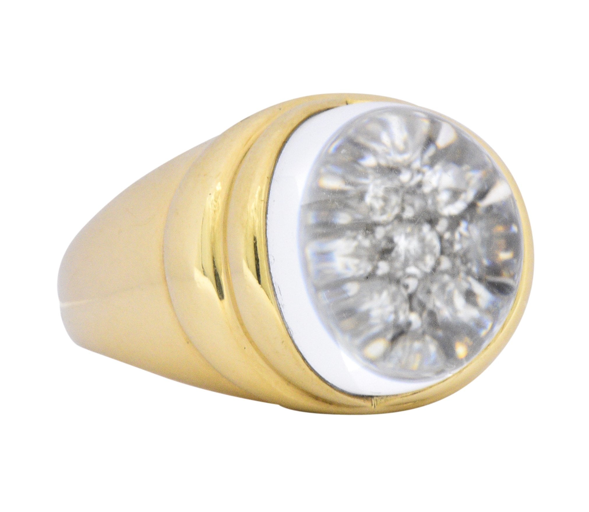 Mauboussin Paris Luminous Rock Crystal Diamond 18 Karat Gold Ring - Wilson's Estate Jewelry