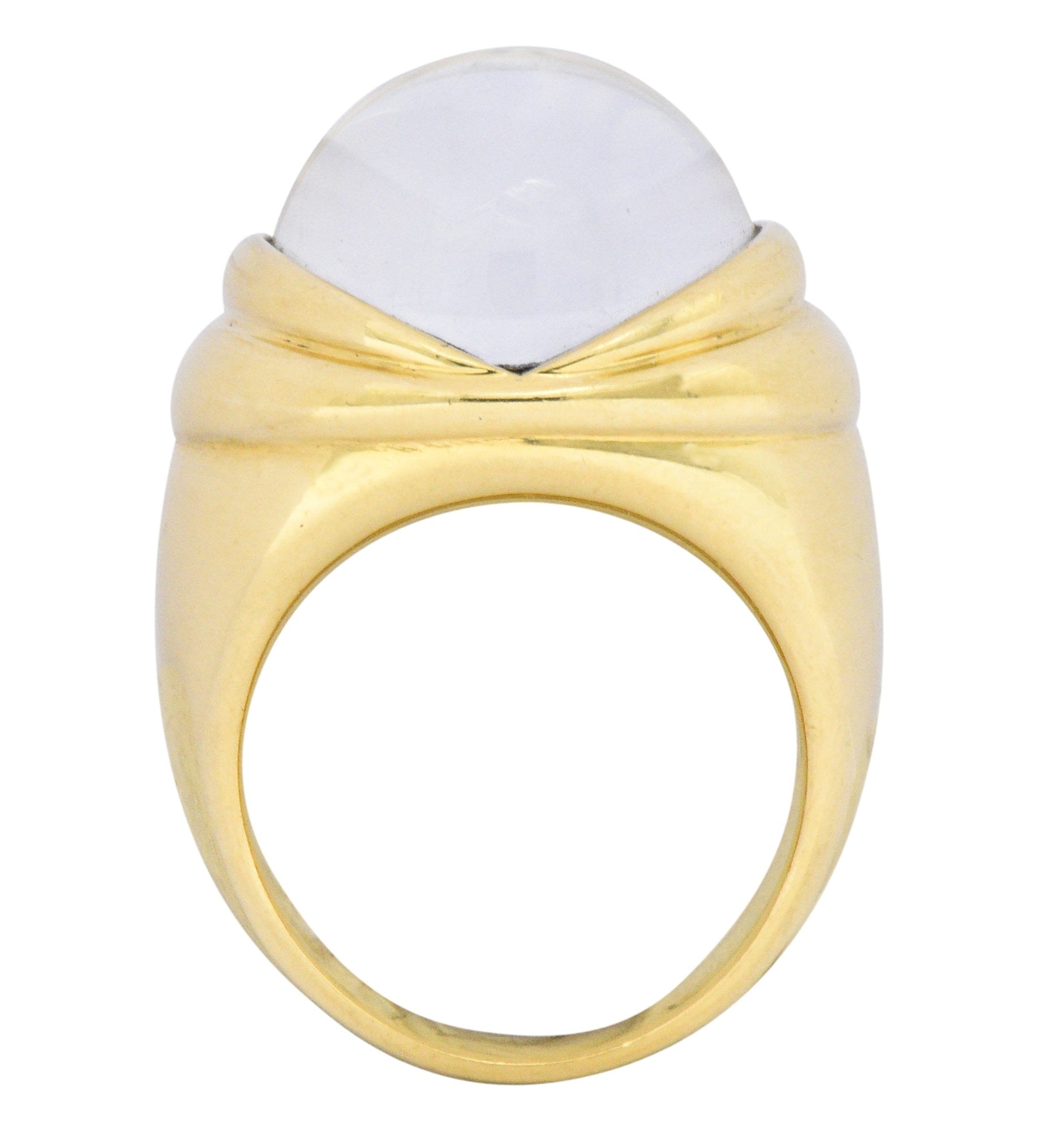 Mauboussin Paris Luminous Rock Crystal Diamond 18 Karat Gold Ring - Wilson's Estate Jewelry