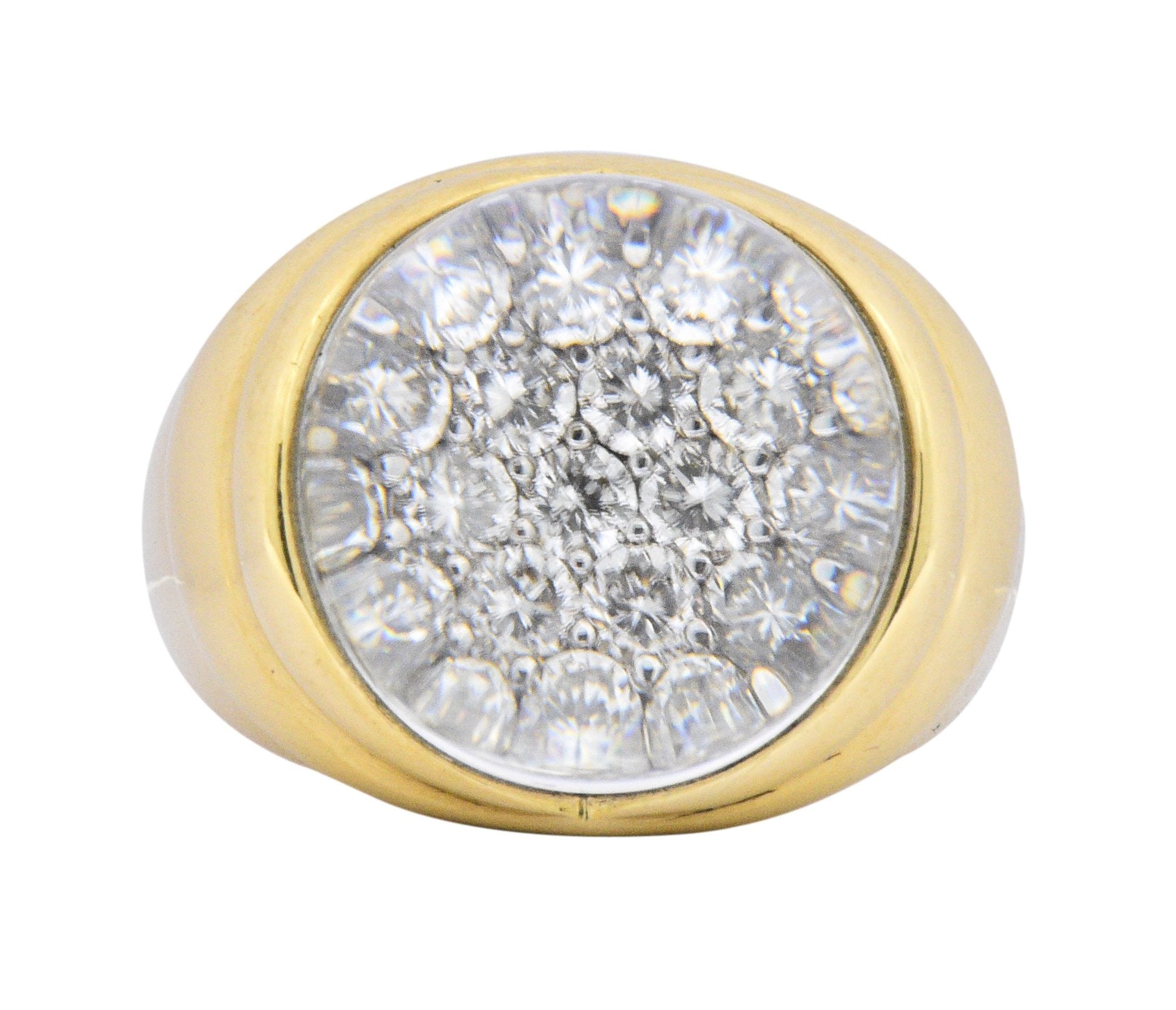 Mauboussin Paris Luminous Rock Crystal Diamond 18 Karat Gold Ring - Wilson's Estate Jewelry