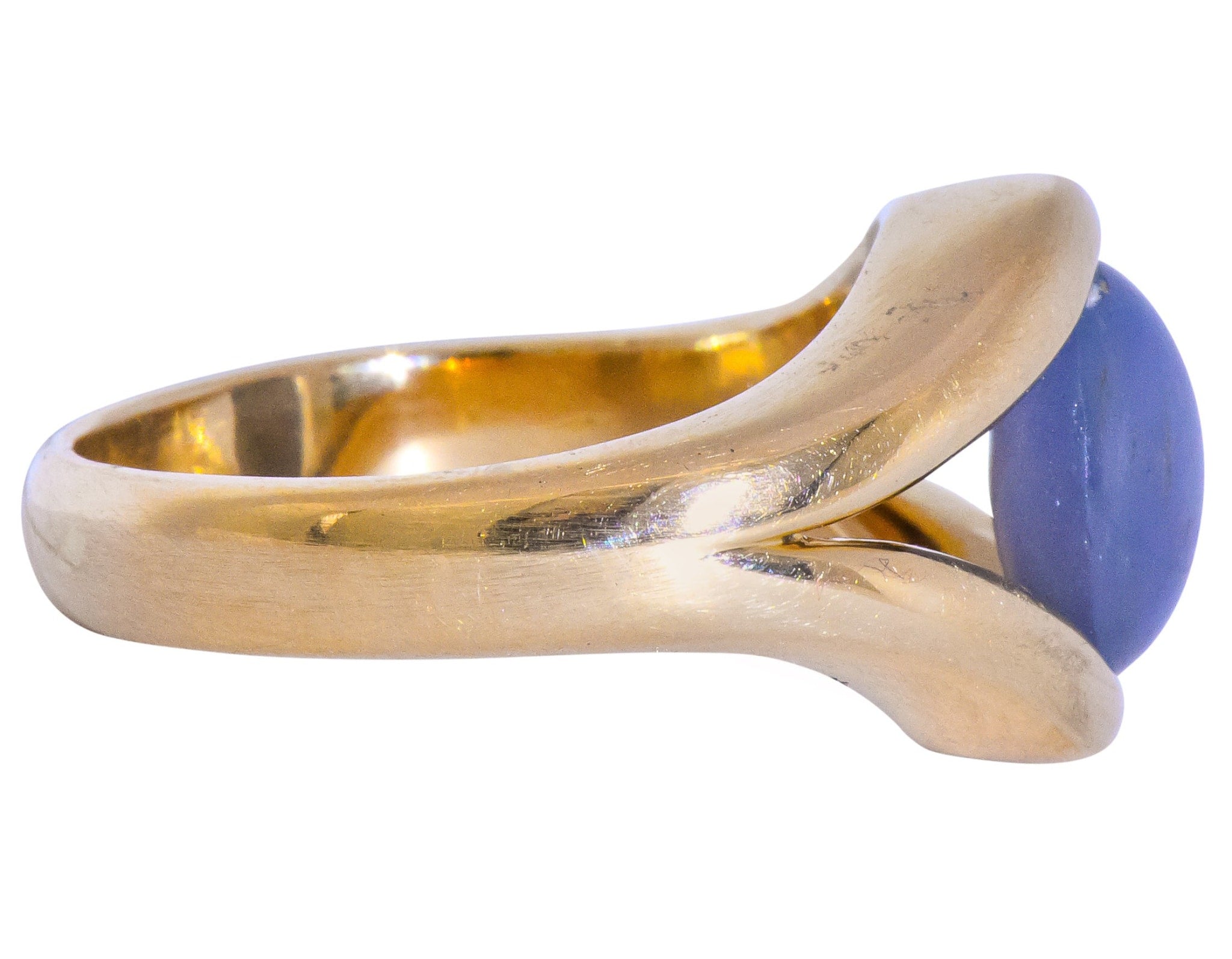 Men's Vintage 6.00 CTW Star Sapphire 18 Karat Gold Ring Wilson's Estate Jewelry