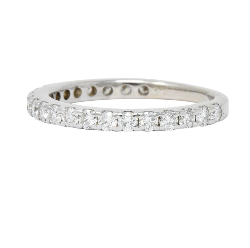 Modern 0.31 CTW Diamond 14 Karat White Gold Anniversary Band Ring - Wilson's Estate Jewelry