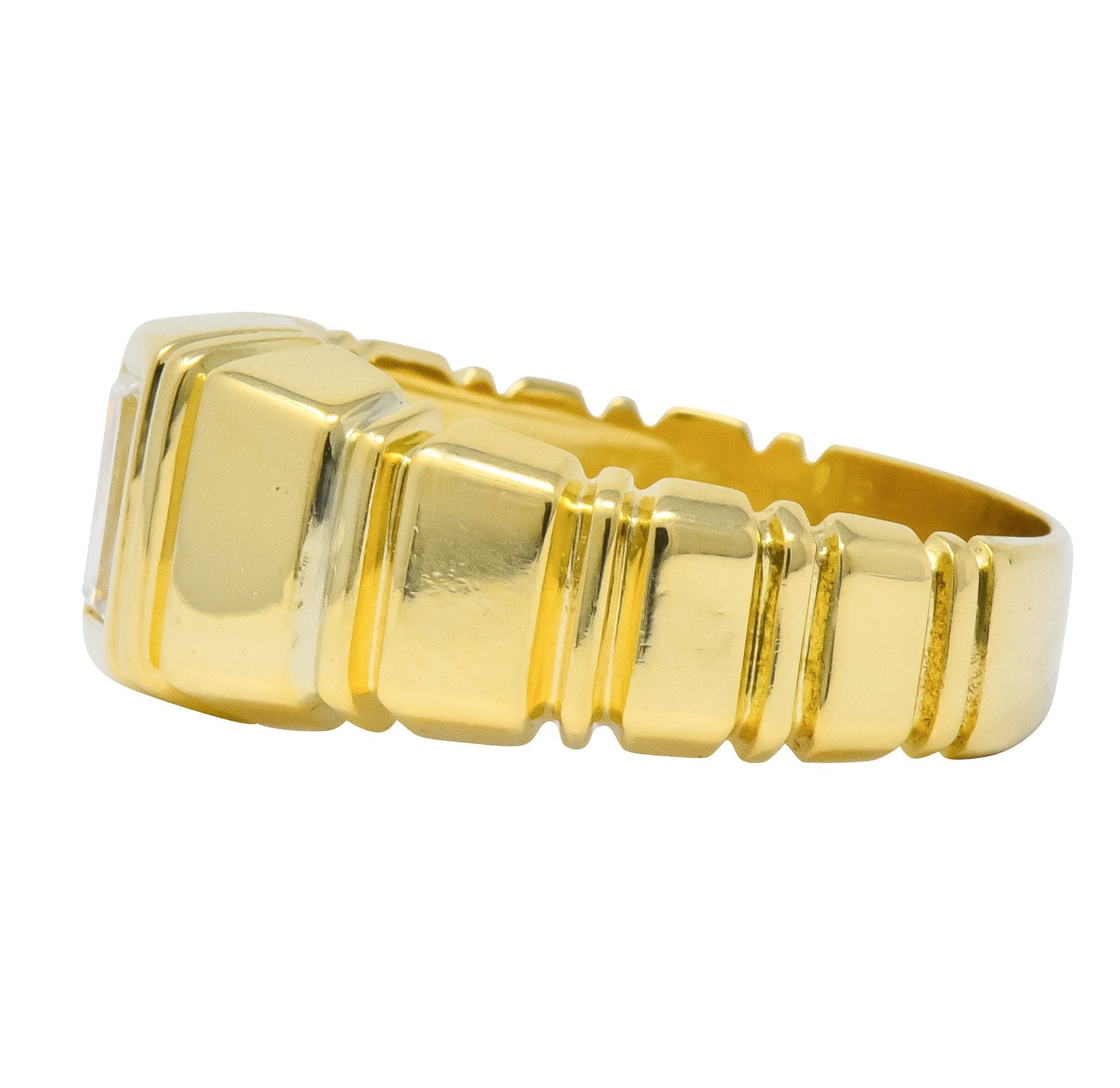 Modern 0.50 CTW Diamond 14 Karat Gold Unisex Ring - Wilson's Estate Jewelry