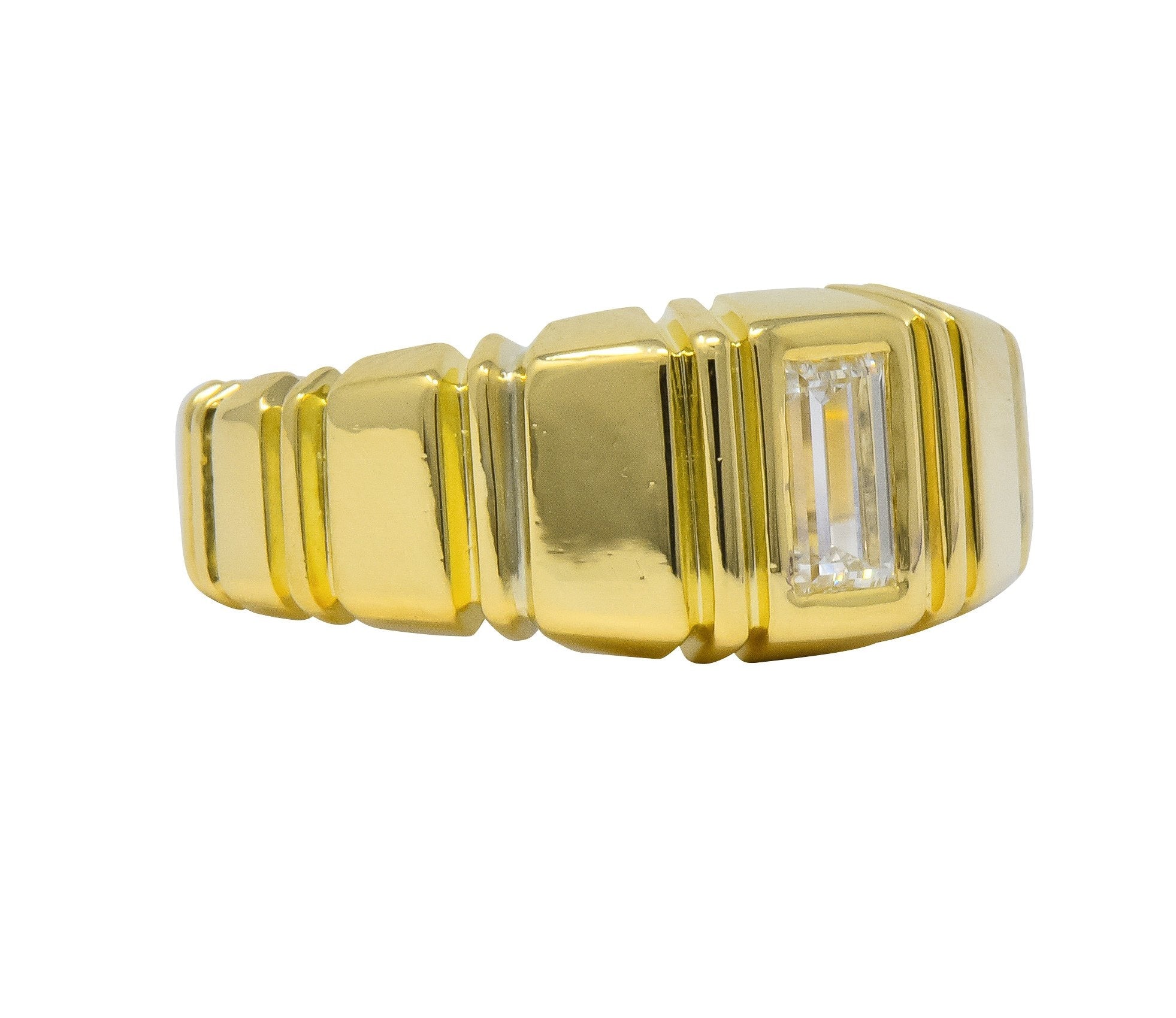 Modern 0.50 CTW Diamond 14 Karat Gold Unisex Ring - Wilson's Estate Jewelry