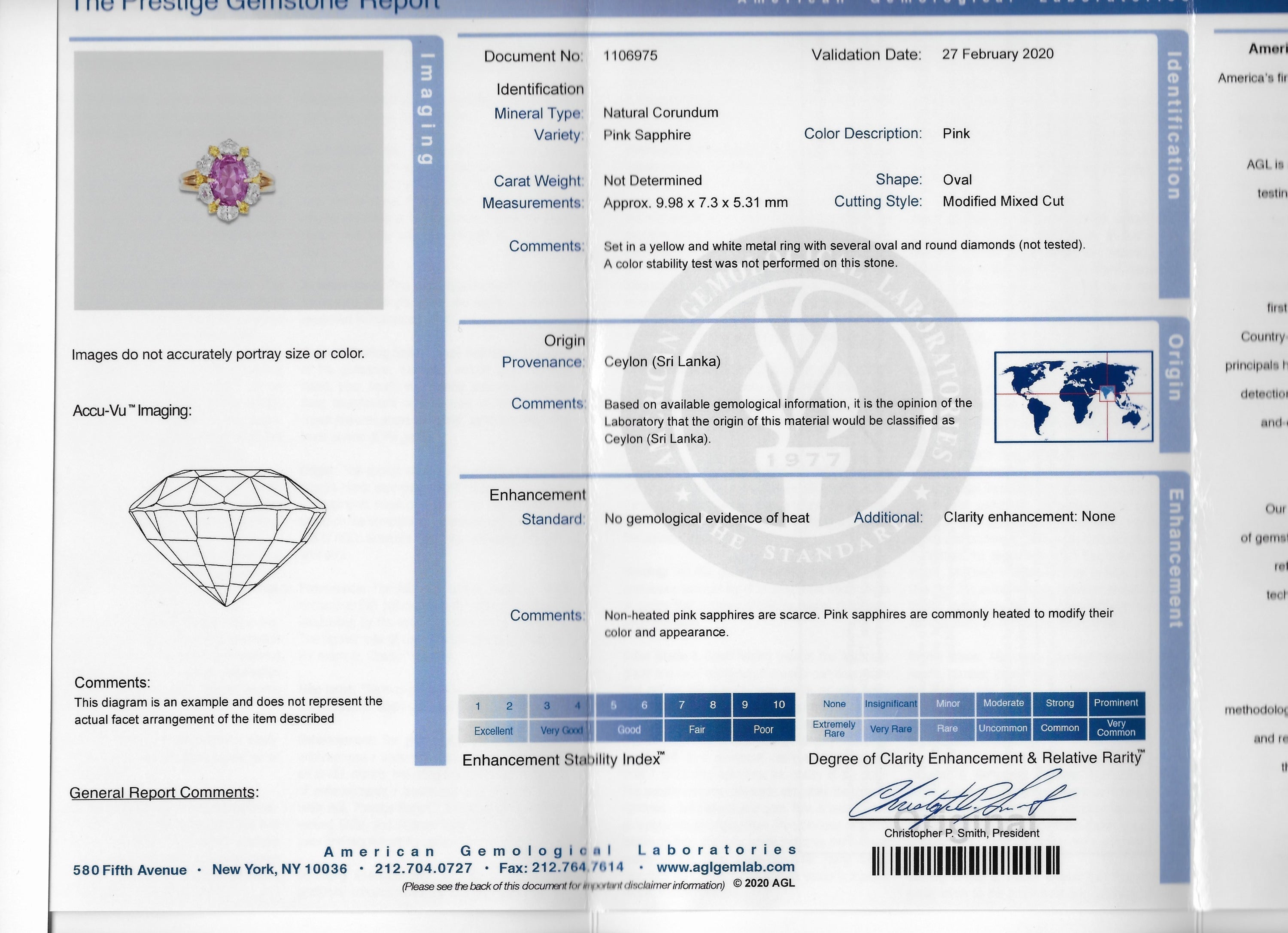 Oscar Heyman 5.36 CTW No Heat Pink Sapphire Fancy Colored Diamond Platinum 18 Karat Gold Ring AGL - Wilson's Estate Jewelry