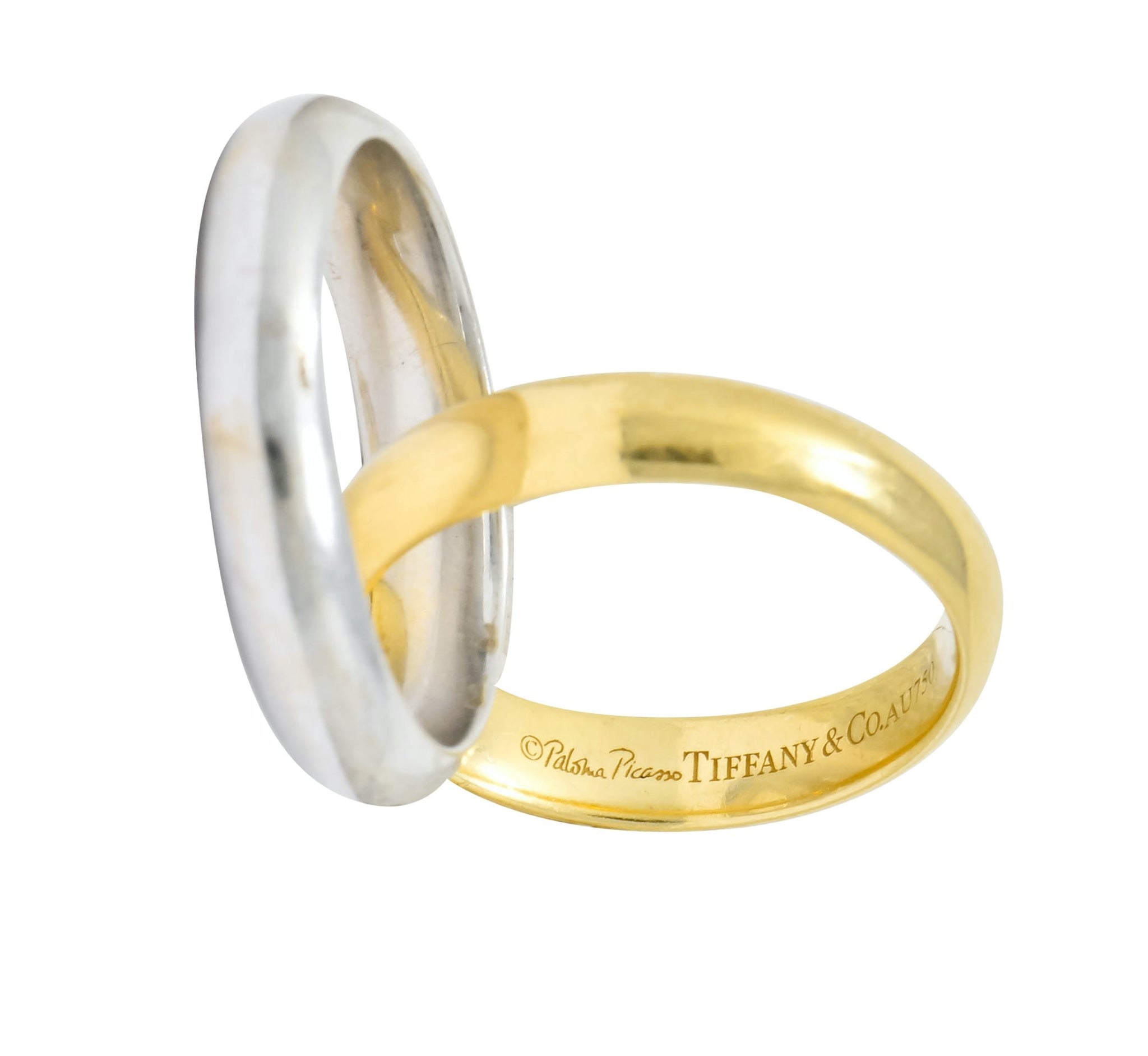 Paloma Picasso Tiffany & Co. 18 Karat Two-Tone Gold Melody Rolling Band Ring - Wilson's Estate Jewelry