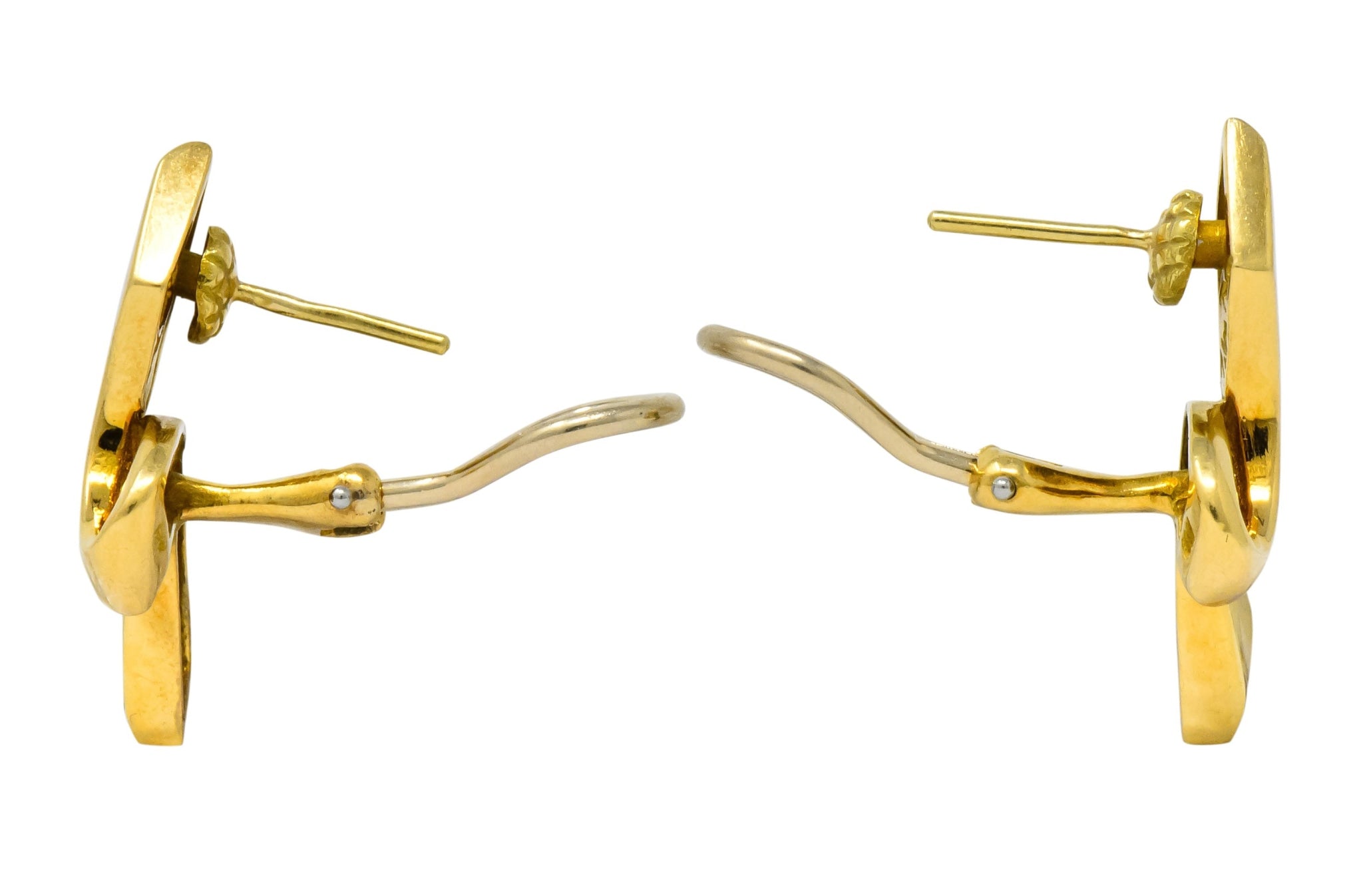 Paloma Picasso Tiffany & Co. 1986 18 Karat Yellow Gold Ribbon Earrings - Wilson's Estate Jewelry