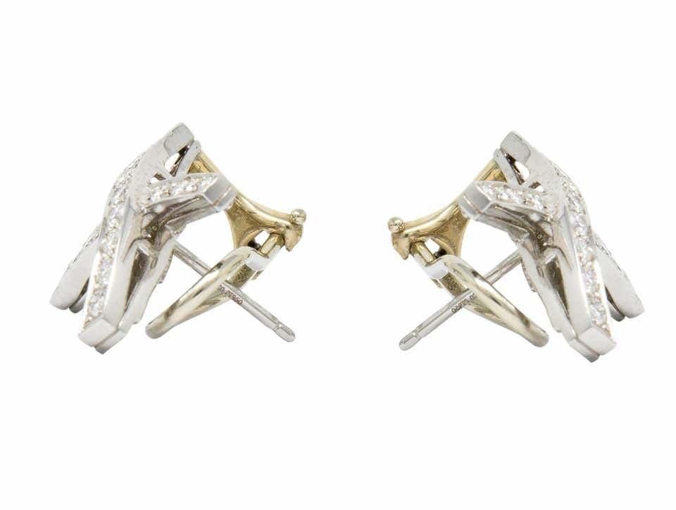 Paloma Picasso Tiffany & Co. Vintage 1.20 Carat Diamond Platinum X Kiss Earrings - Wilson's Estate Jewelry