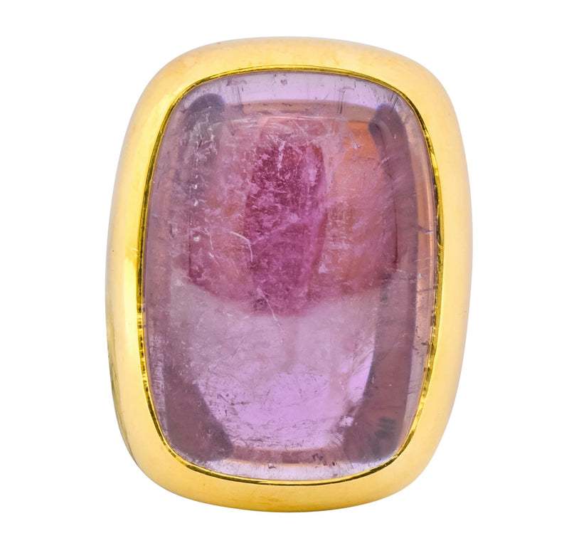 Pomellato Italian Pink Tourmaline 18 Karat Gold Contemporary Statement Ring - Wilson's Estate Jewelry