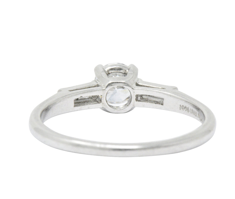Retro 0.65 CTW Diamond Platinum Three Stone Engagement Ring Wilson's Estate Jewelry