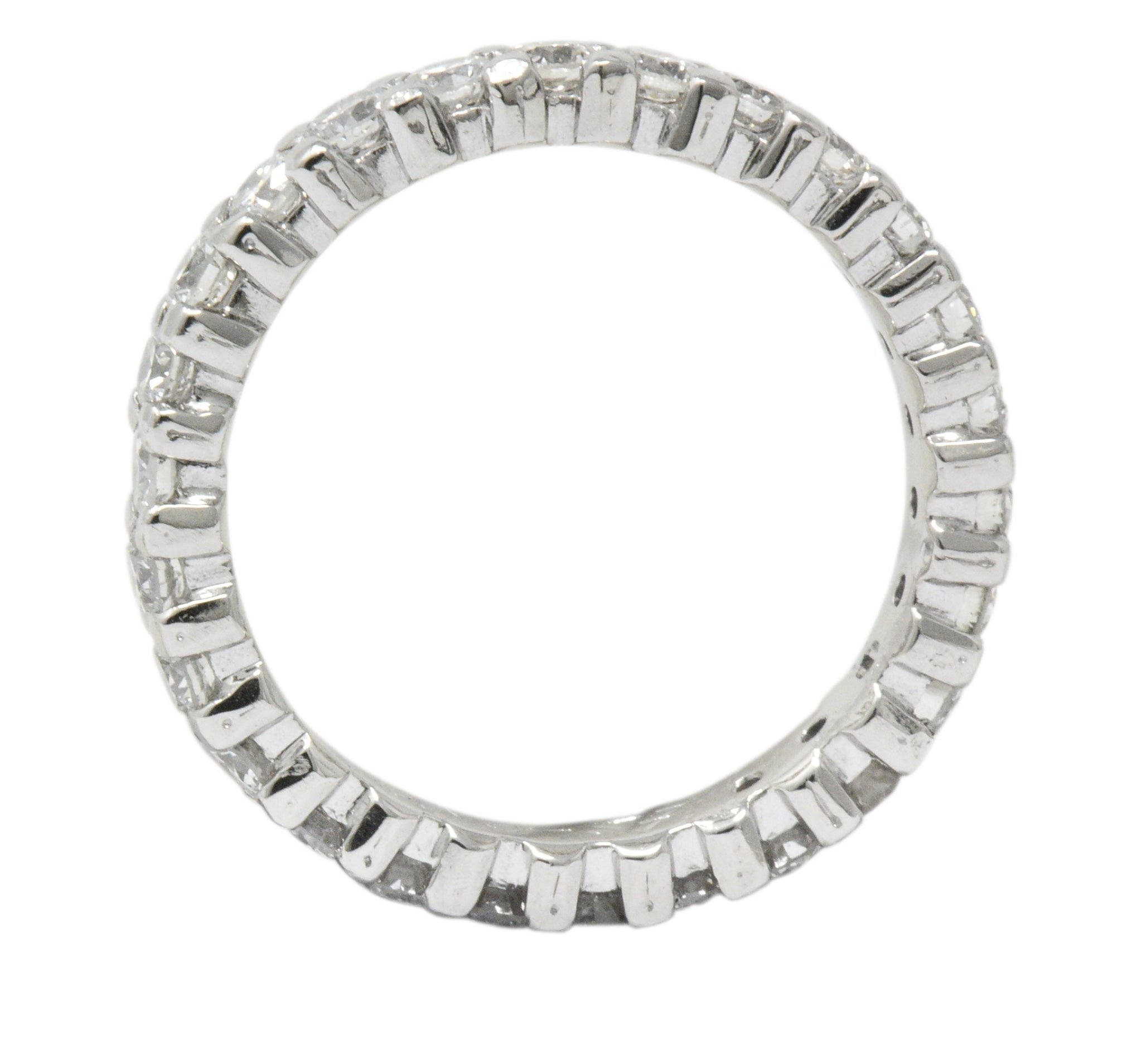 Retro 1.30 CTW Diamond Platinum Eternity Band or Stackable Ring Wilson's Estate Jewelry