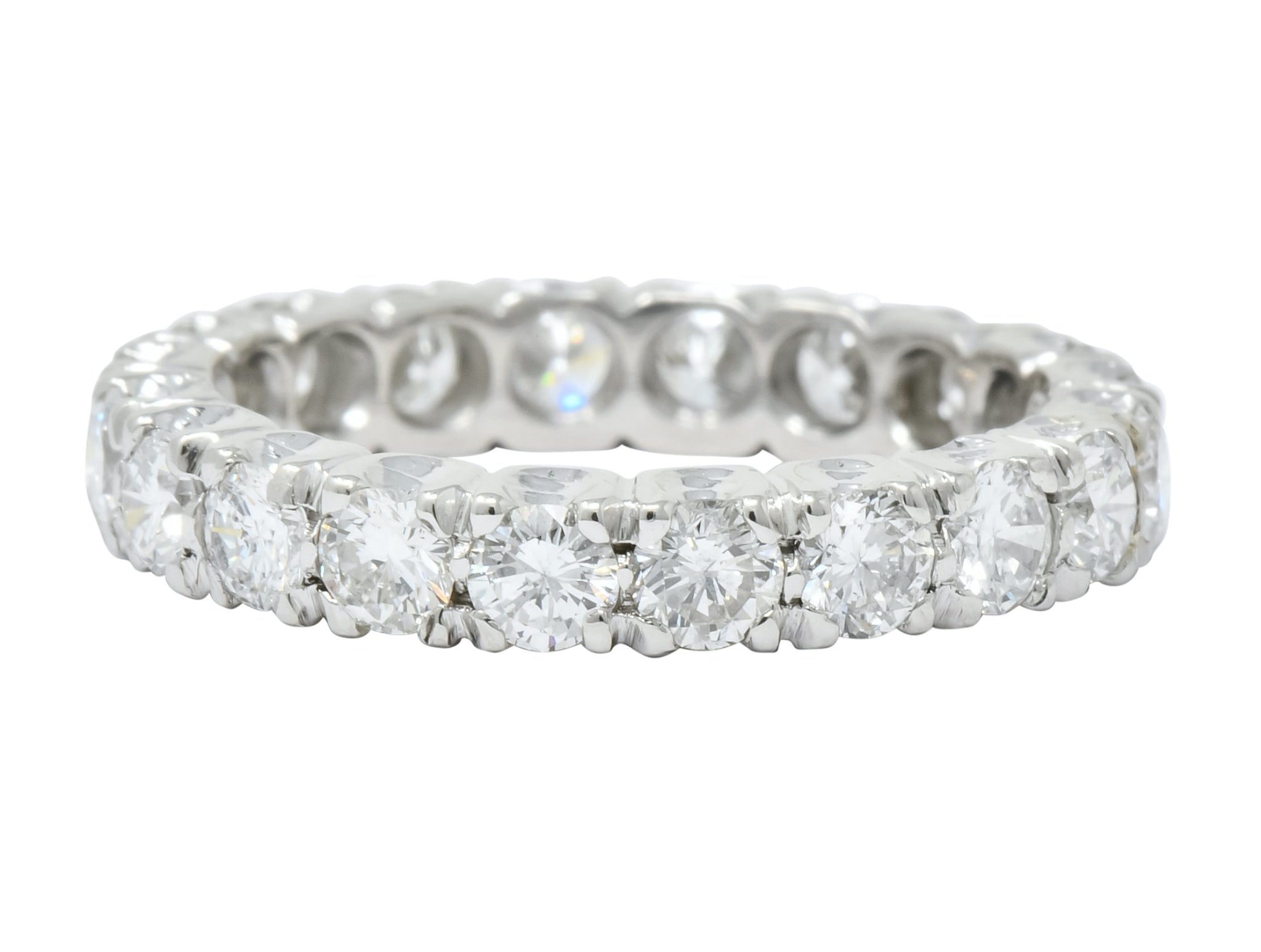 Retro 1.70 CTW Diamond Platinum Eternity Band Ring Circa 1950's - Wilson's Estate Jewelry