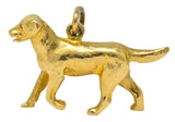 Retro 1950's Enamel 14 Karat Gold Realistic Dog Charm - Wilson's Estate Jewelry