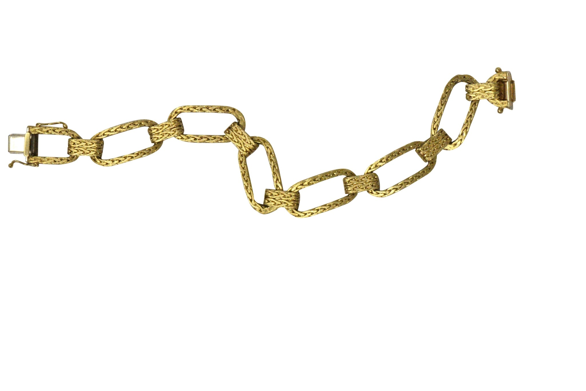 Retro Unoaerre 18 Karat Yellow Gold Link Bracelet Wilson's Estate Jewelry