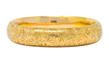 Riker Brothers Art Nouveau 14 Karat Gold Foliate Floral Bangle Bracelet Circa 1900 - Wilson's Estate Jewelry