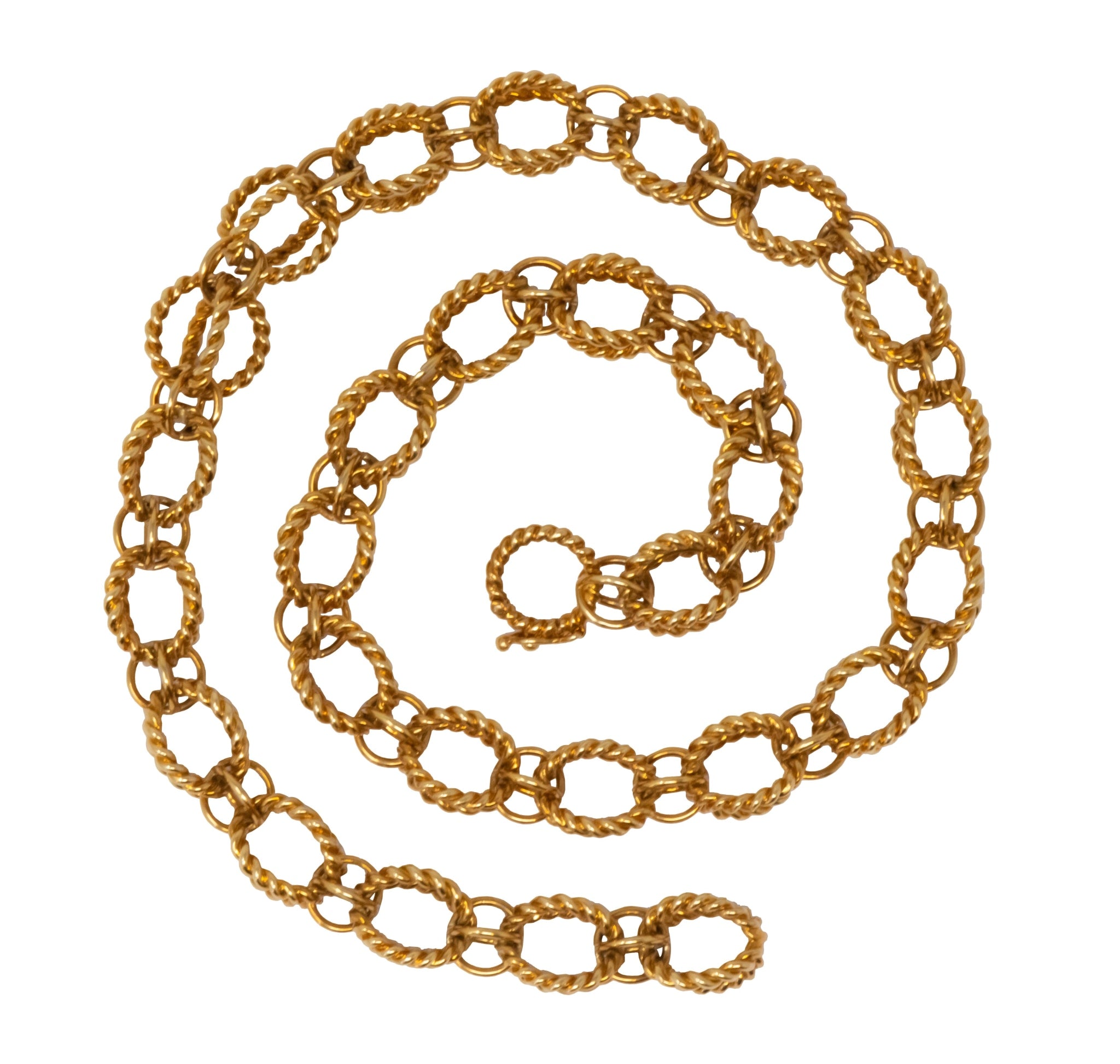 Schlumberger Tiffany & Co. 18 Karat Gold Circle Rope Necklace - Wilson's Estate Jewelry