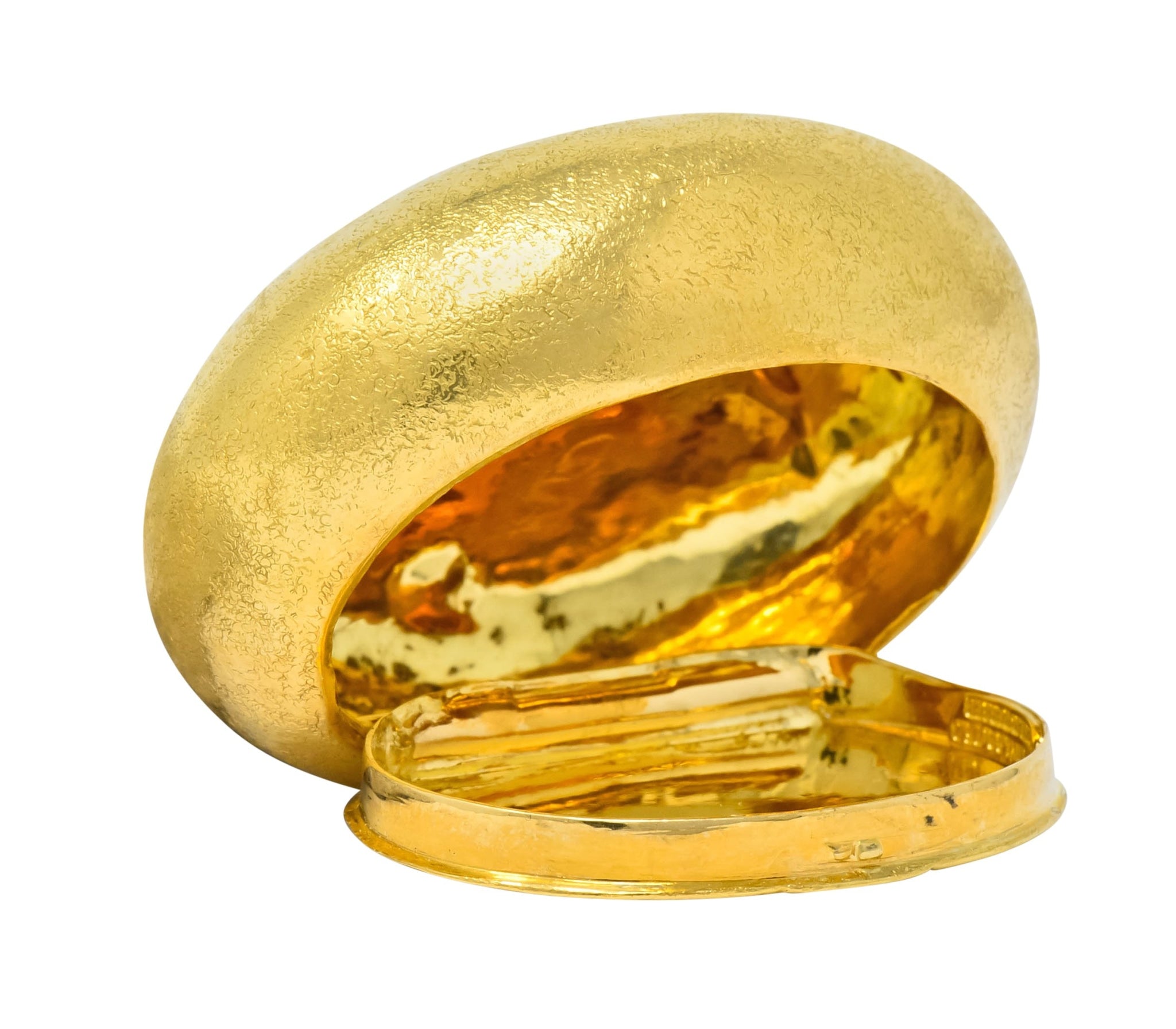 Schlumberger Tiffany & Co. 18 Karat Gold Pebble Pill Box Circa 1960 - Wilson's Estate Jewelry