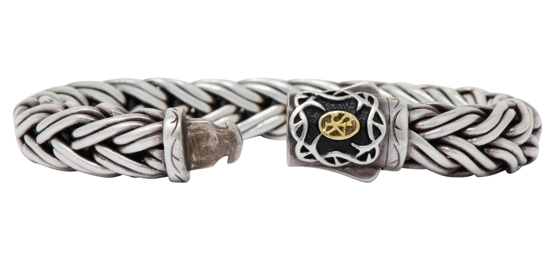 Scott Kay Sterling Silver 18 Karat Gold Doberman Men's Bracelet - Wilson's Estate Jewelry