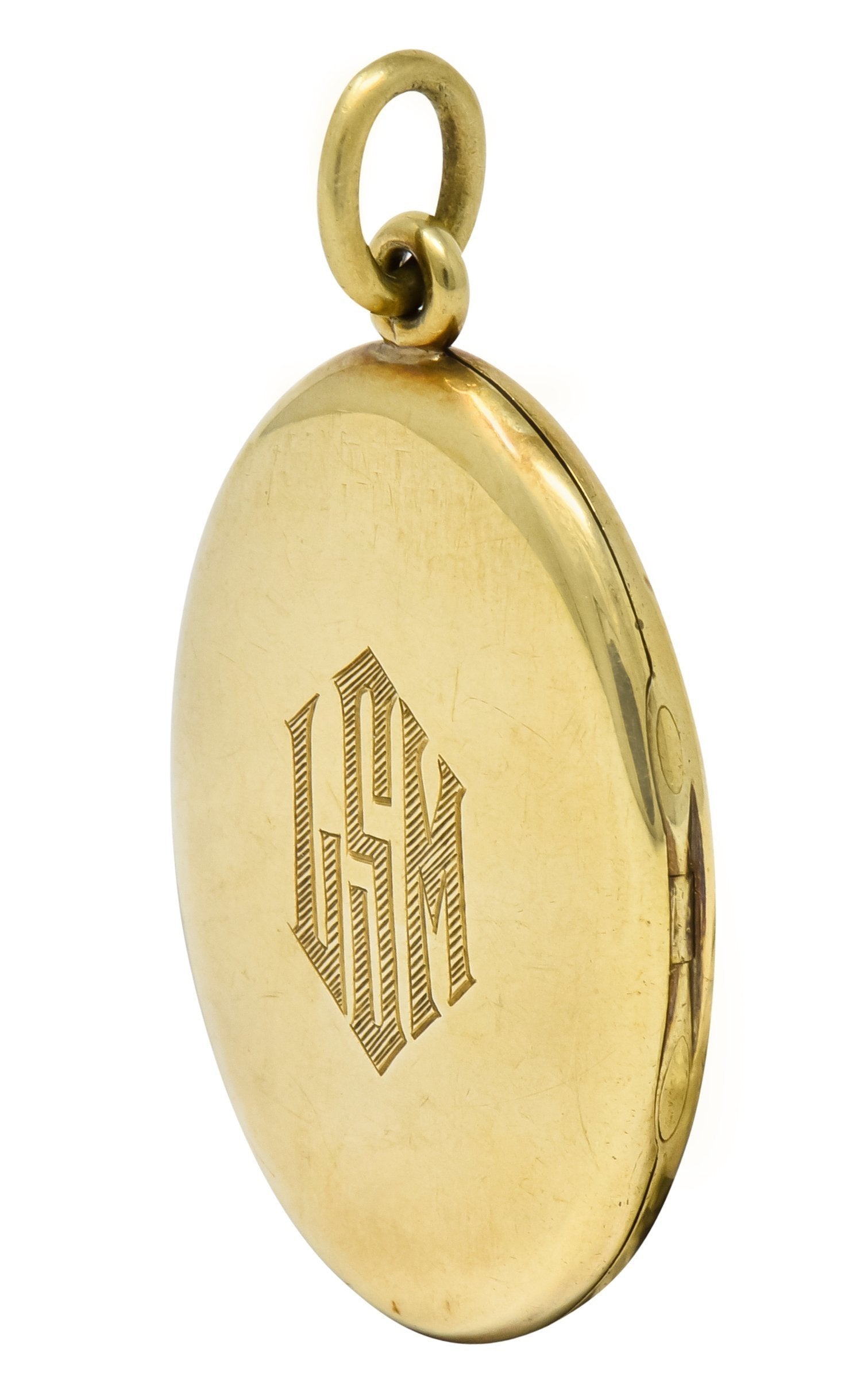 Sloan & Co. Art Nouveau Enamel 14 Karat Gold Locket Circa 1915 - Wilson's Estate Jewelry