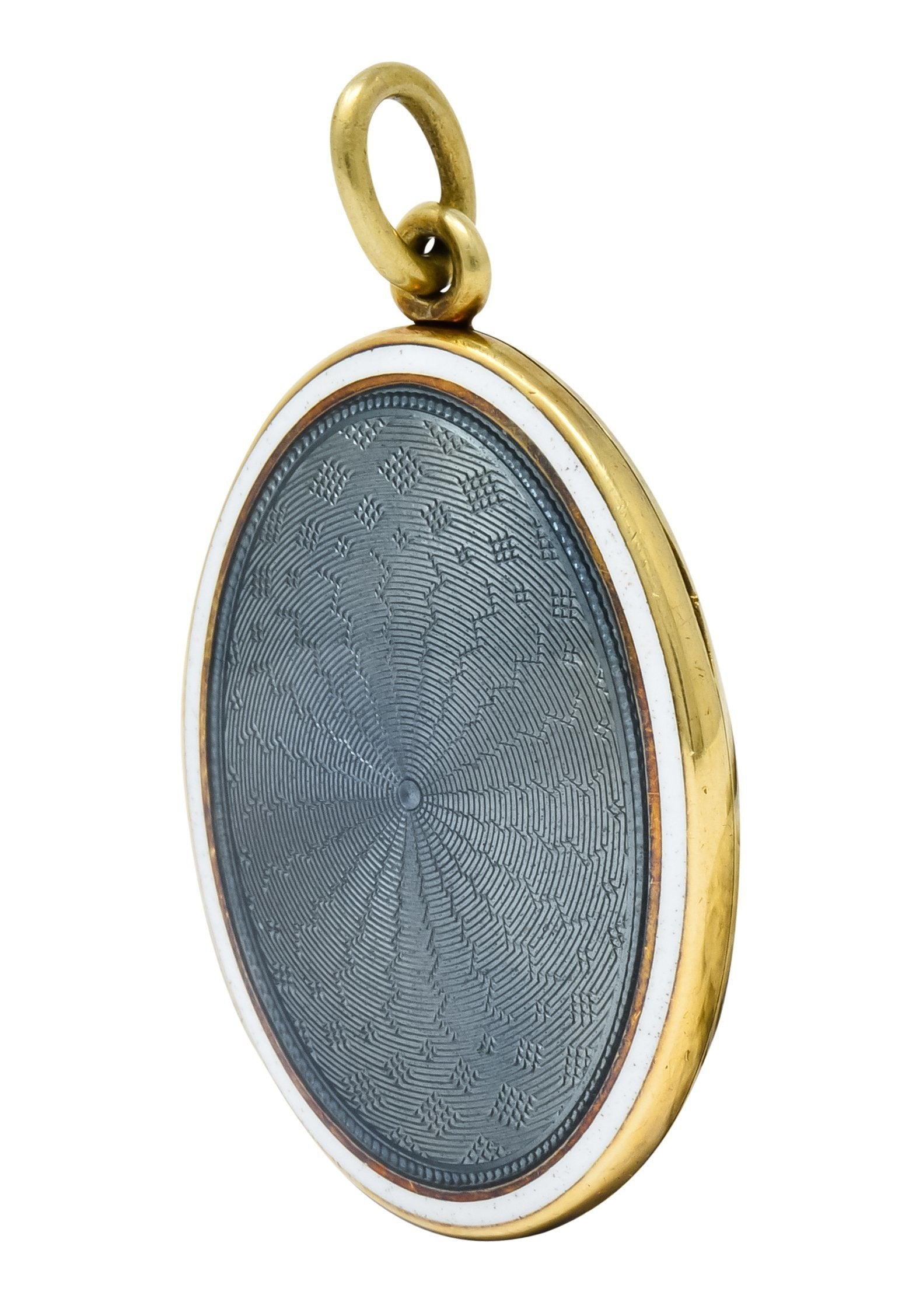 Sloan & Co. Art Nouveau Enamel 14 Karat Gold Locket Circa 1915 - Wilson's Estate Jewelry