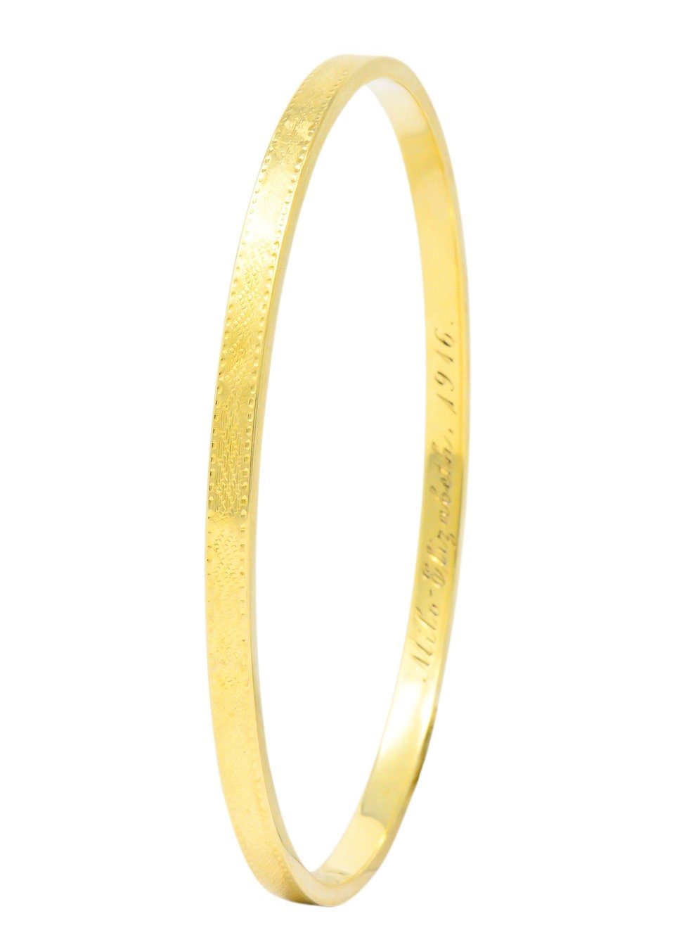 Sloan & Co. Edwardian 14 Karat Gold Bangle Bracelet - Wilson's Estate Jewelry