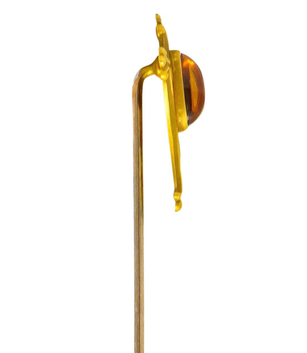 Taylor & Co. Inc. Art Nouveau Citrine 10 Karat Gold Stickpin - Wilson's Estate Jewelry