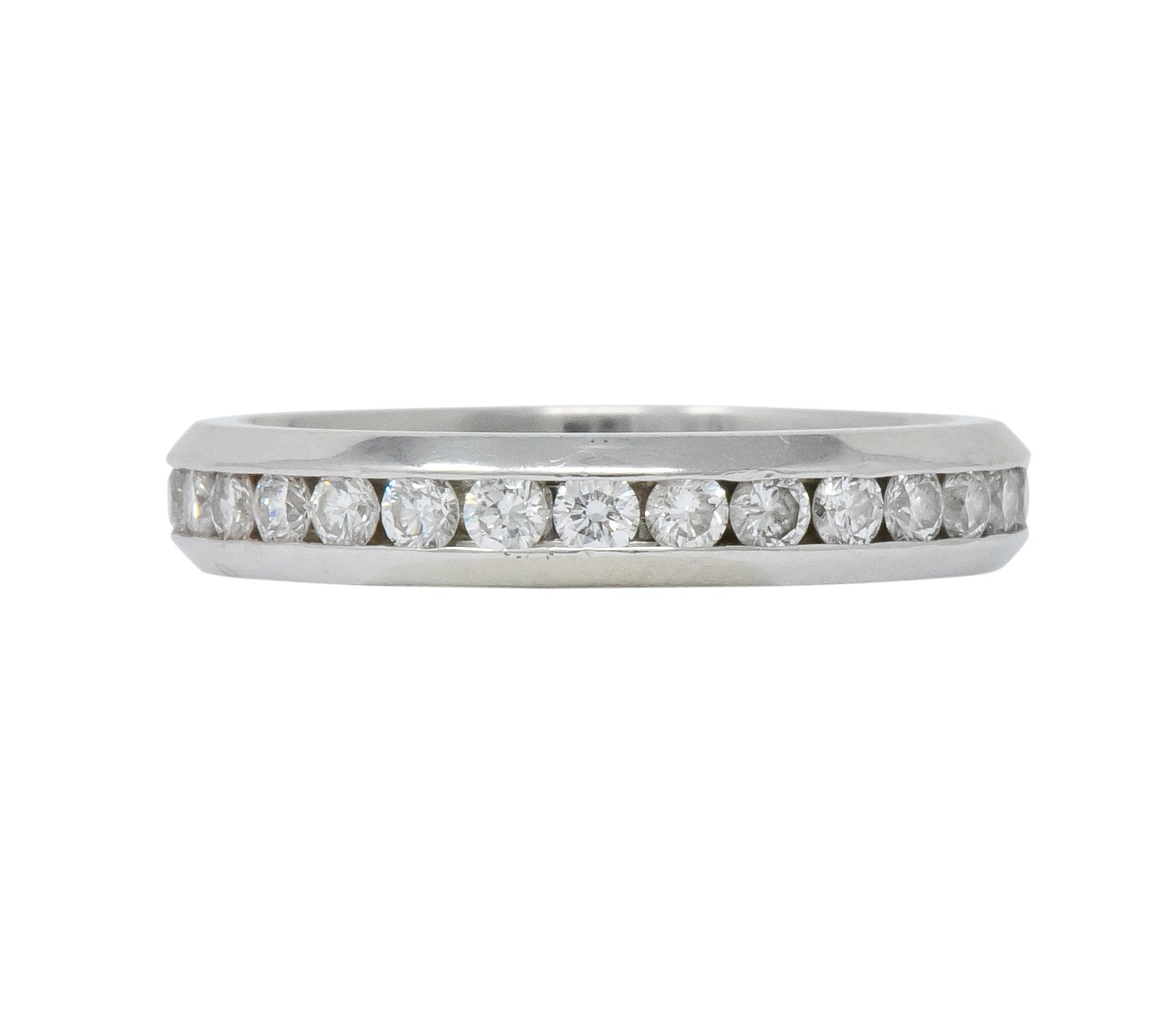 Tessler & Weiss Retro 0.60 CTW Diamond Platinum Eternity Band Stack Ring - Wilson's Estate Jewelry