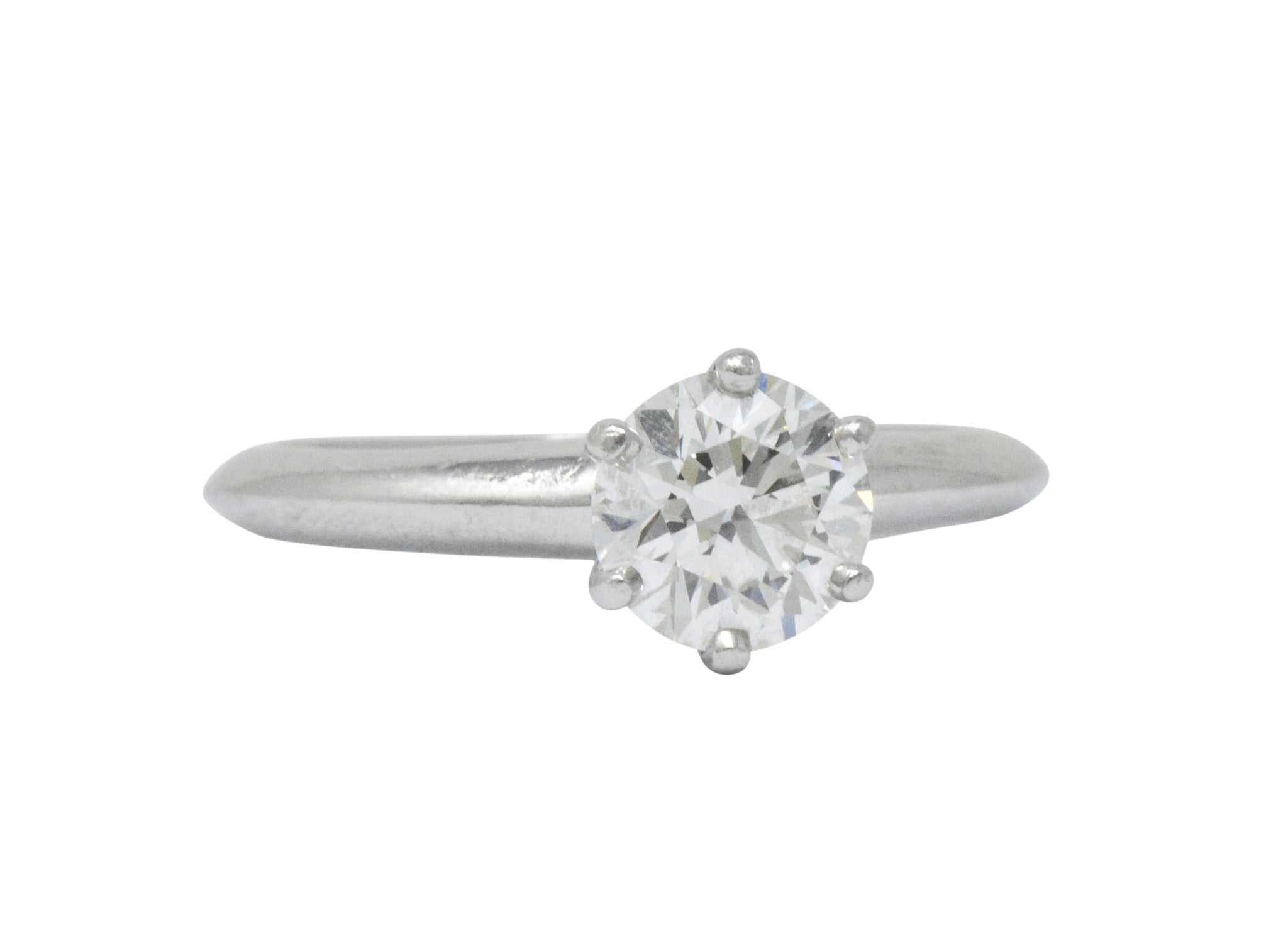 Tiffany & Co. 0.93 CTW Diamond Platinum Solitaire Engagement Ring Wilson's Estate Jewelry