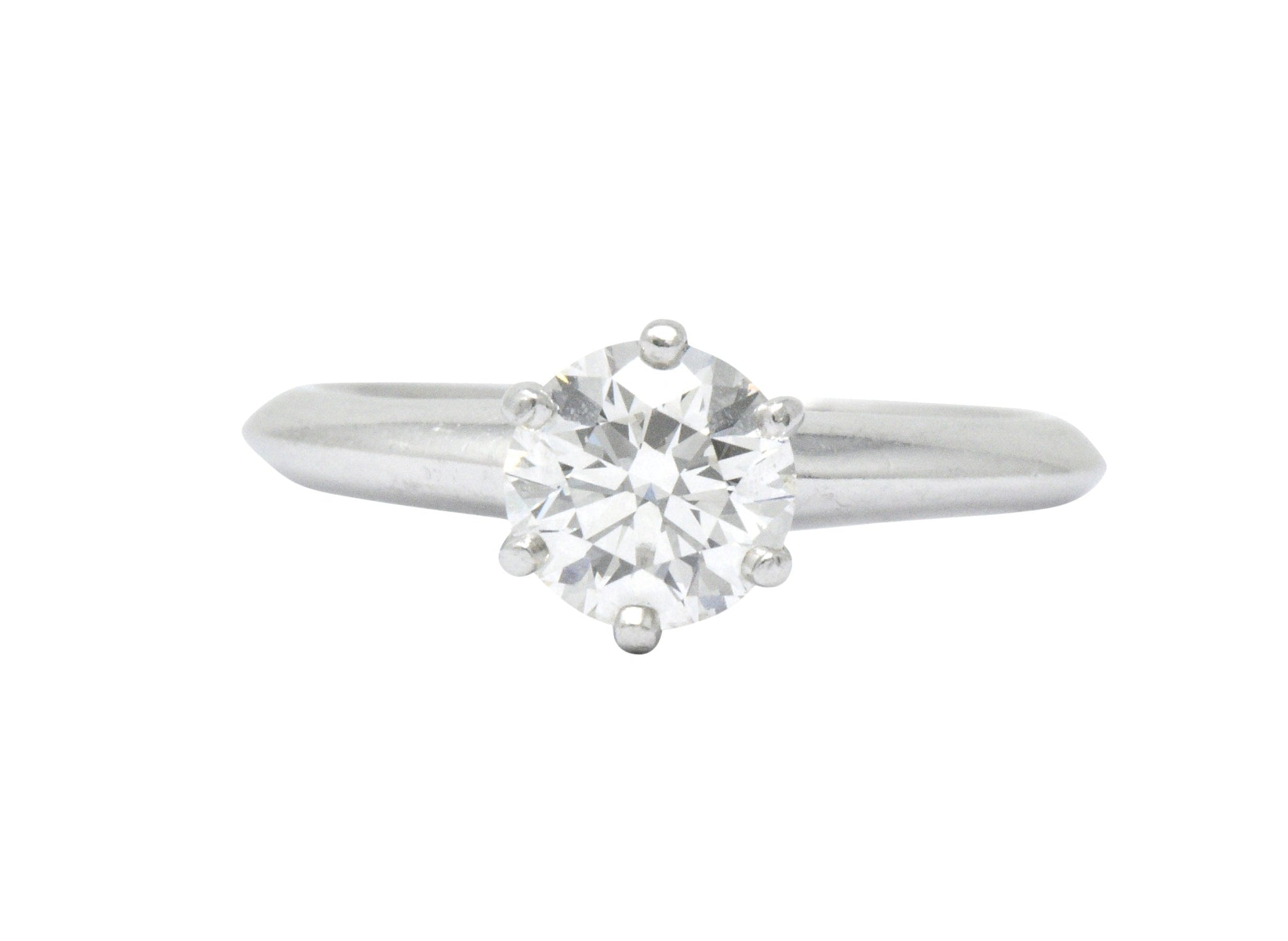 Tiffany & Co. 0.93 CTW Diamond Platinum Solitaire Engagement Ring Wilson's Estate Jewelry