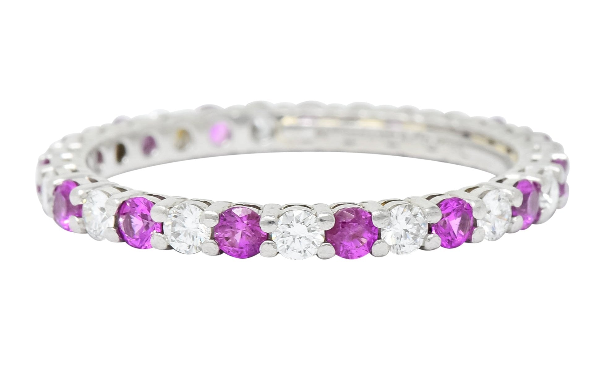 Tiffany & Co. 1.05 CTW Diamond Pink Sapphire Platinum Eternity Band - Wilson's Estate Jewelry