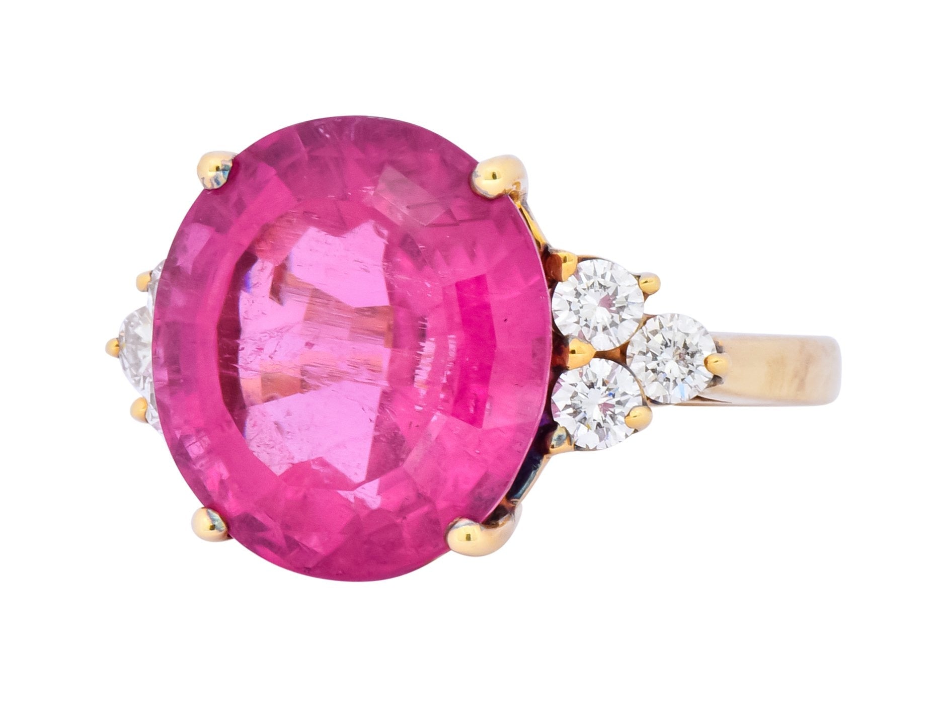 Tiffany & Co. 11.09 CTW Pink Tourmaline Diamond 18 Karat Gold Cocktail Ring - Wilson's Estate Jewelry