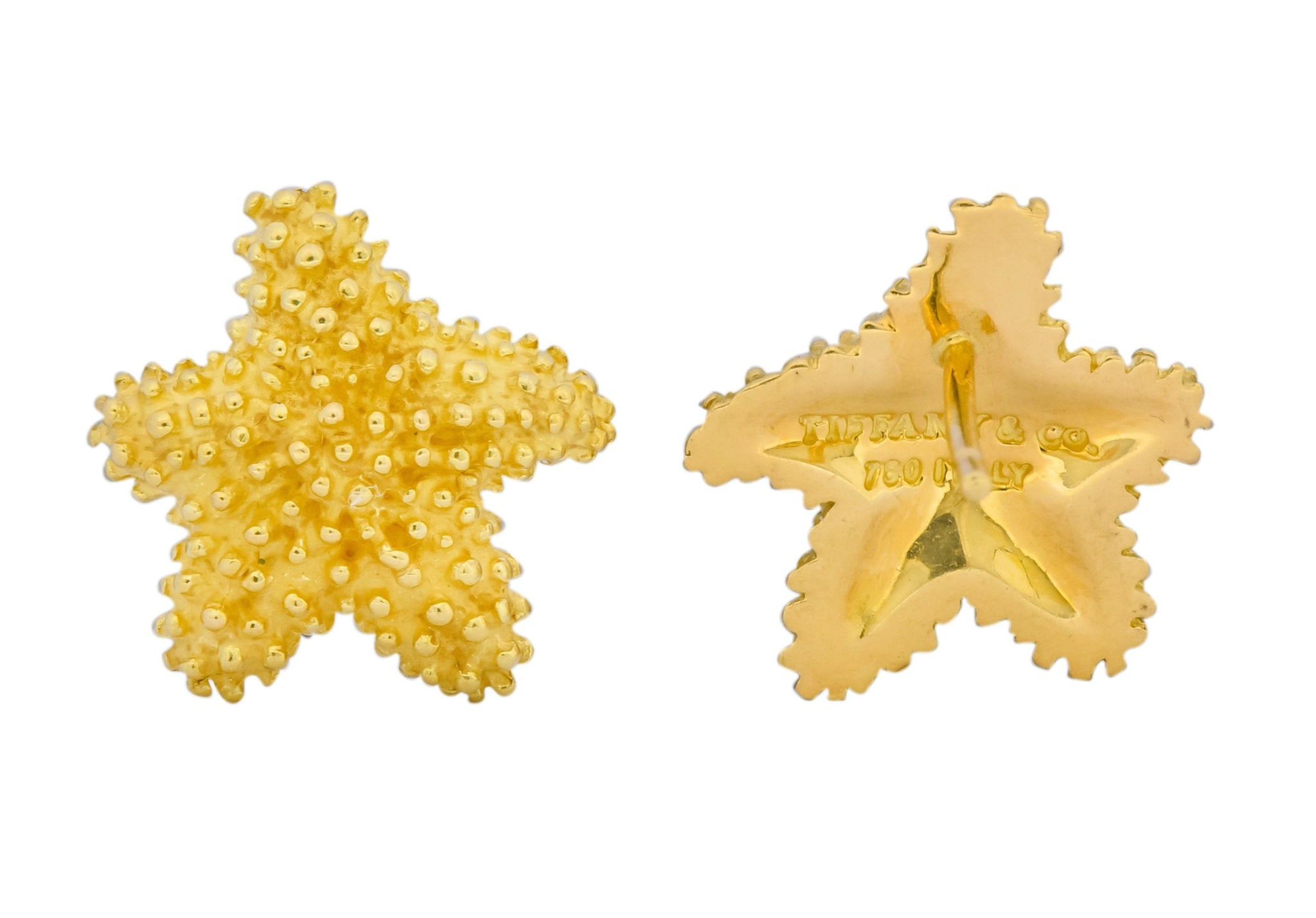 Tiffany & Co. 18 Karat Yellow Gold Starfish Stud Earrings - Wilson's Estate Jewelry