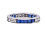 Tiffany & Co. 1950's Retro 1.42 CTW Diamond Sapphire Platinum Eternity Band Ring - Wilson's Estate Jewelry