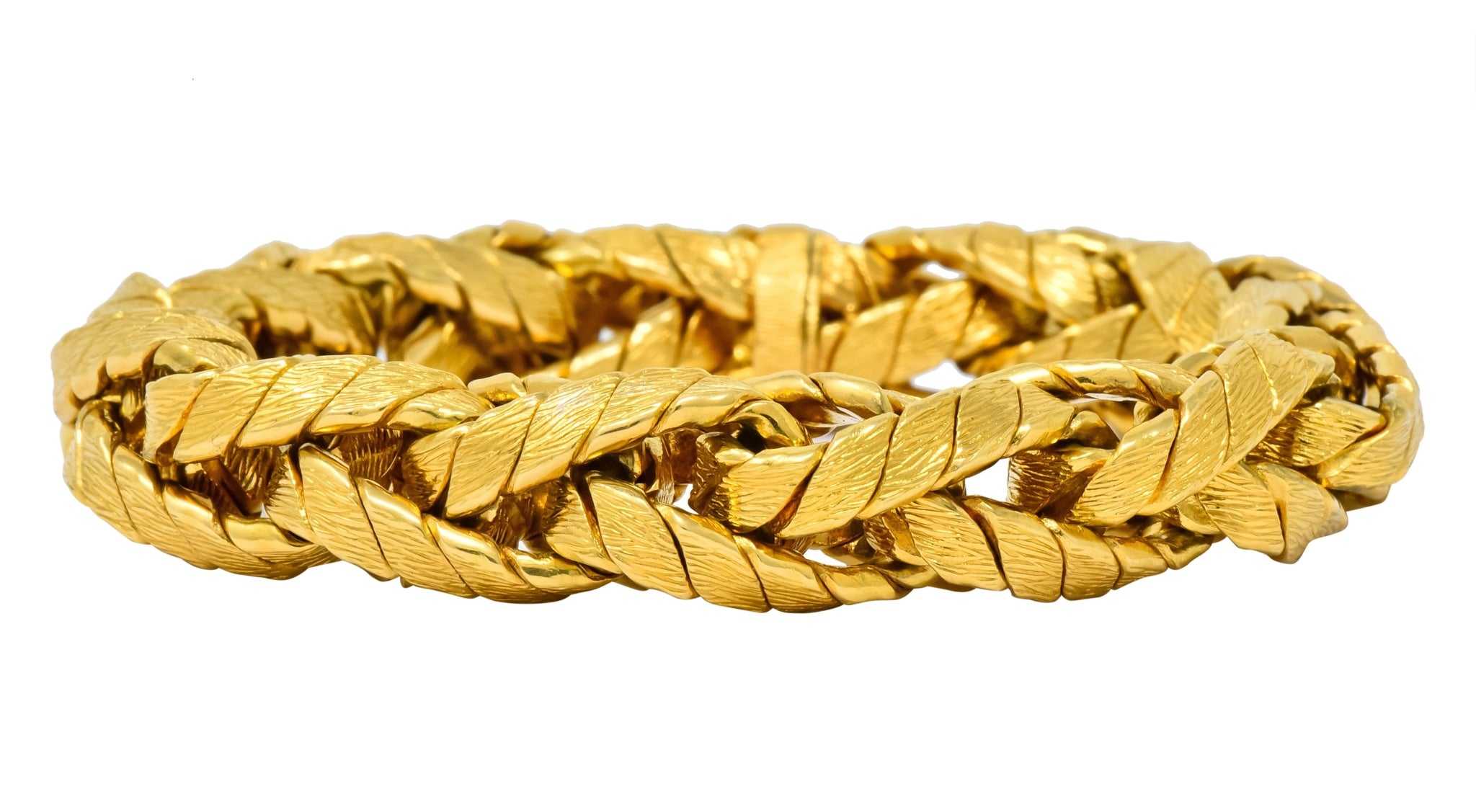 Tiffany & Co. 1960's Vintage 18 Karat Gold Barrel Link Bracelet - Wilson's Estate Jewelry