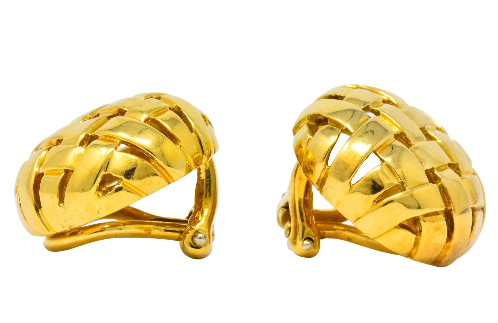 Tiffany & Co. 1995 18 Karat Gold Woven Ear-Clip Earrings - Wilson's Estate Jewelry