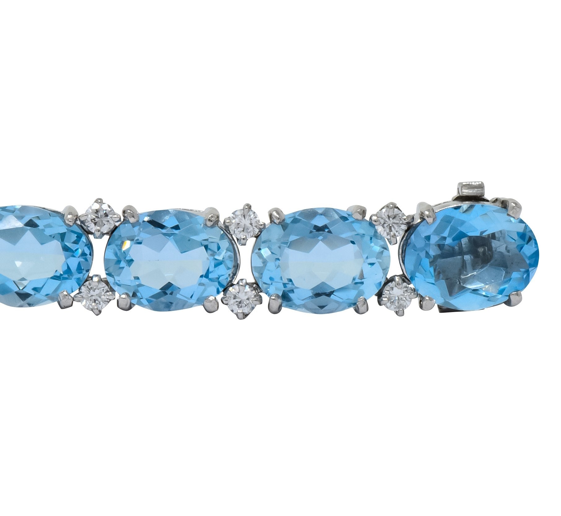 Tiffany & Co. 32.42 CTW Aquamarine Diamond Platinum Bracelet Wilson's Antique & Estate Jewelry